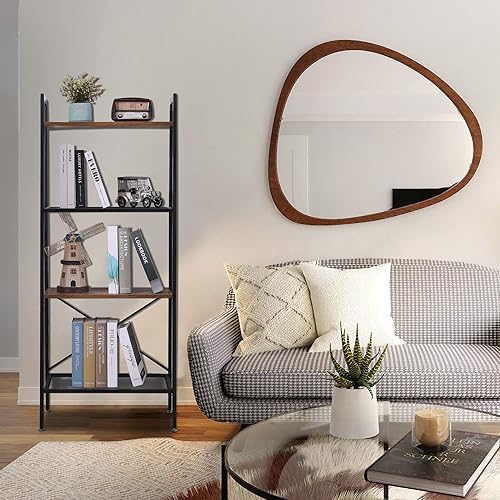 Miniatura 7 de Hybition Estante industrial de 4 niveles, estantería con estante de metal y madera, multifunción, para plantas, flores, exhibidor para jardín,