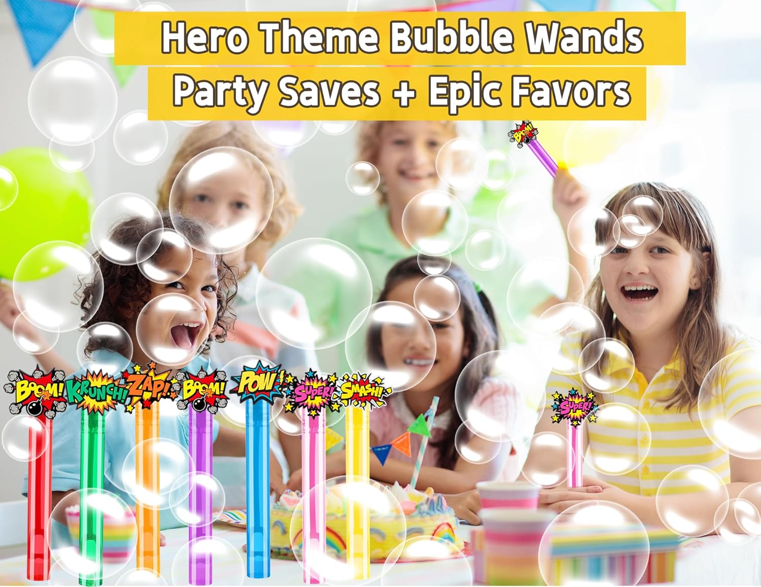 24PCS Bubble Wands Toys for Kids Hero Birthday Party Favors Supplies Decorations, Classroom Prizes, Pinata Fillers, Goodie Bag Stuffers Gifts, Easter Fillers - Image 7