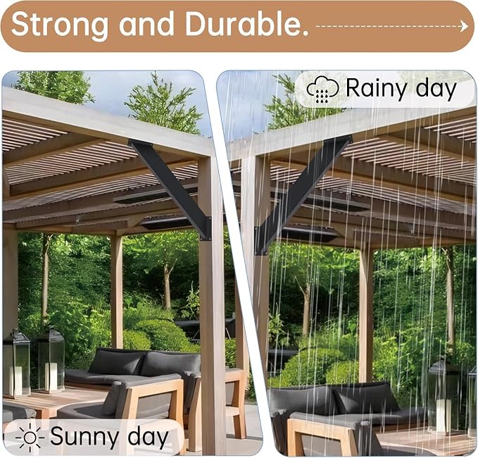 Kit de 6 soportes angulares de acero para vigas y tirantes, ángulo de 45 grados, para pérgola, cenador y casa del árbol miniatura 5