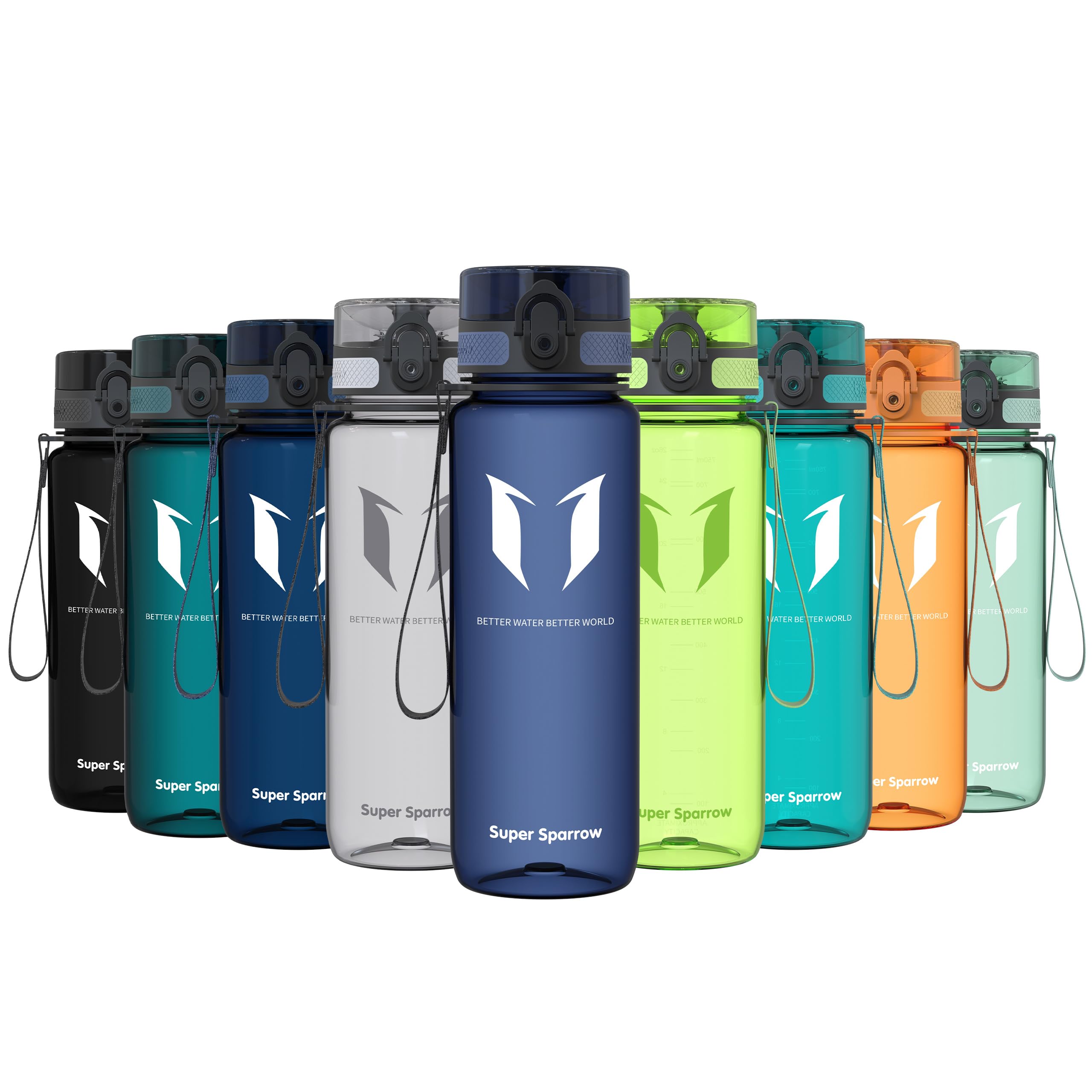 Super Sparrow Borraccia Sportiva & Bottiglia Bambini Senza Perdite - 350ml/500ml/750ml/1L/1.5L - Senza BPA