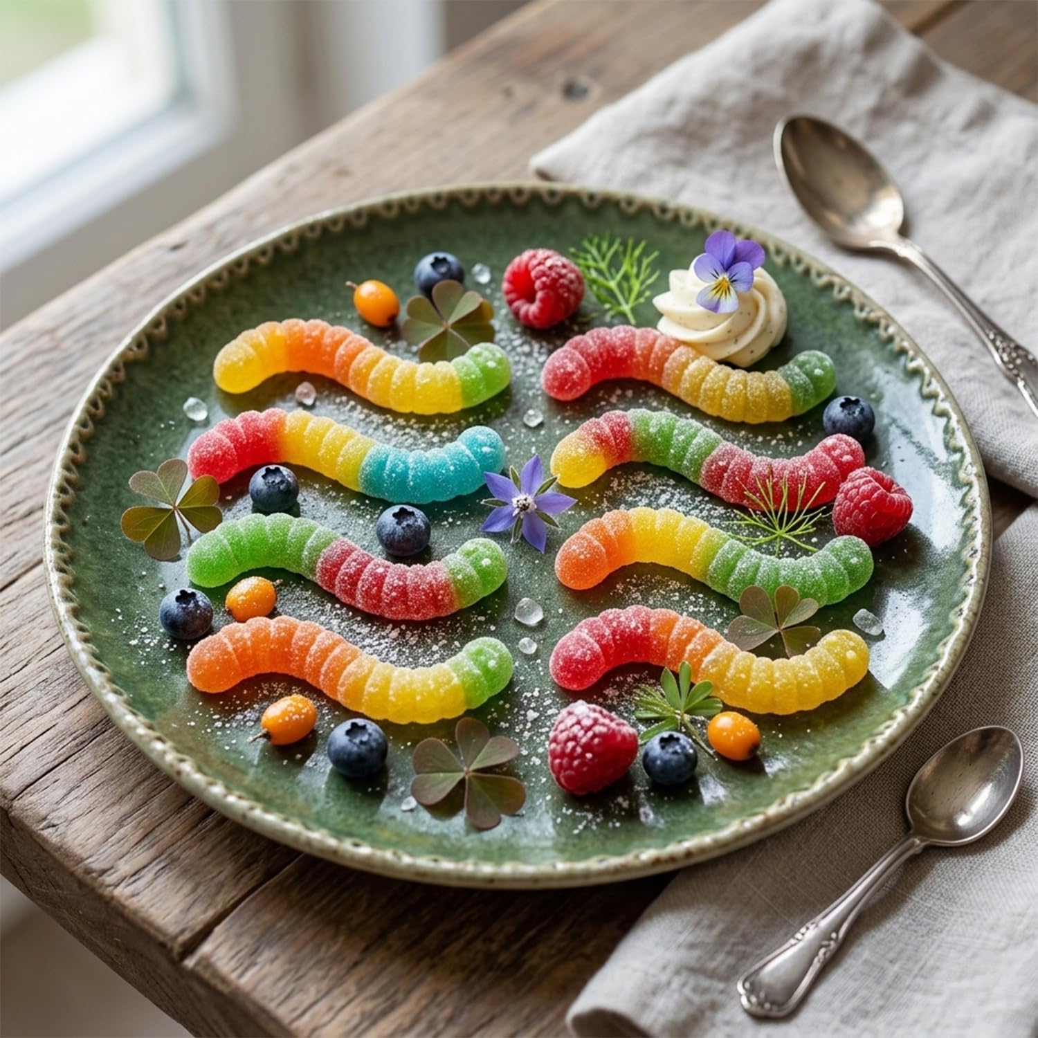8 Cavity Worm Silicone Candy Molds Set Of 2