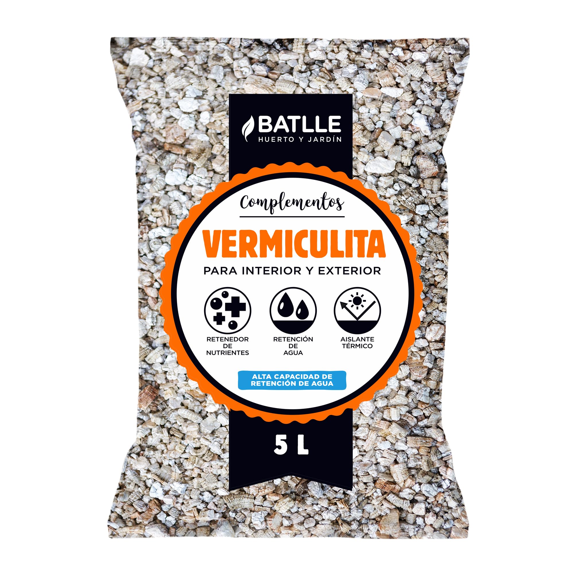Semillas Batlle Sustrato Vermiculita 5L, Color Amarillento-dorado