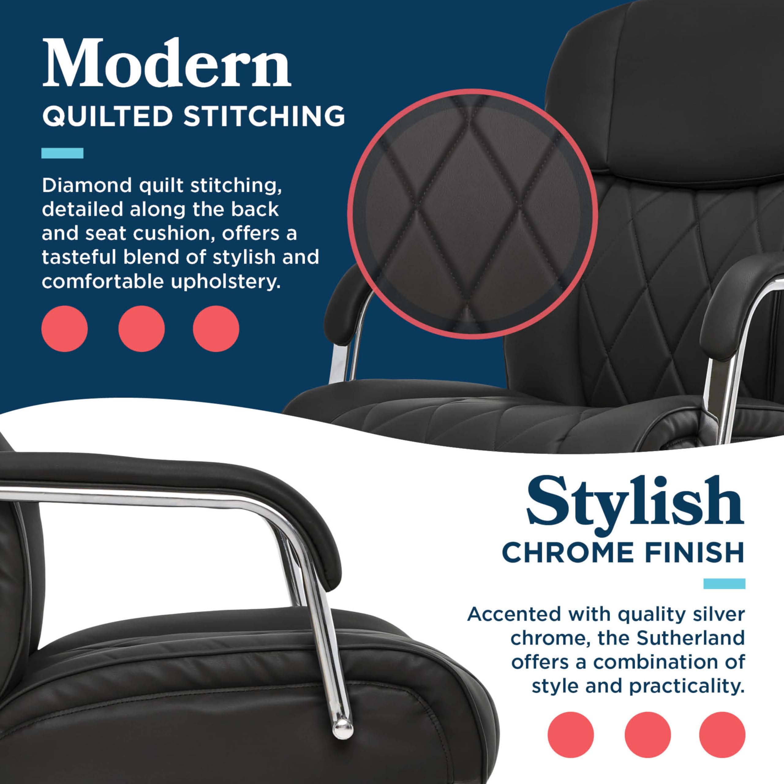 LaZBoy Sutherland Ergonomic Faux Leather Swivel Computer and Desk Chair Black CHR10048A — view 5