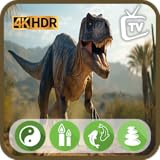 恐竜ワールド スクリーンセーバー - 時間と天気予報付きジュラシック・ジャングル