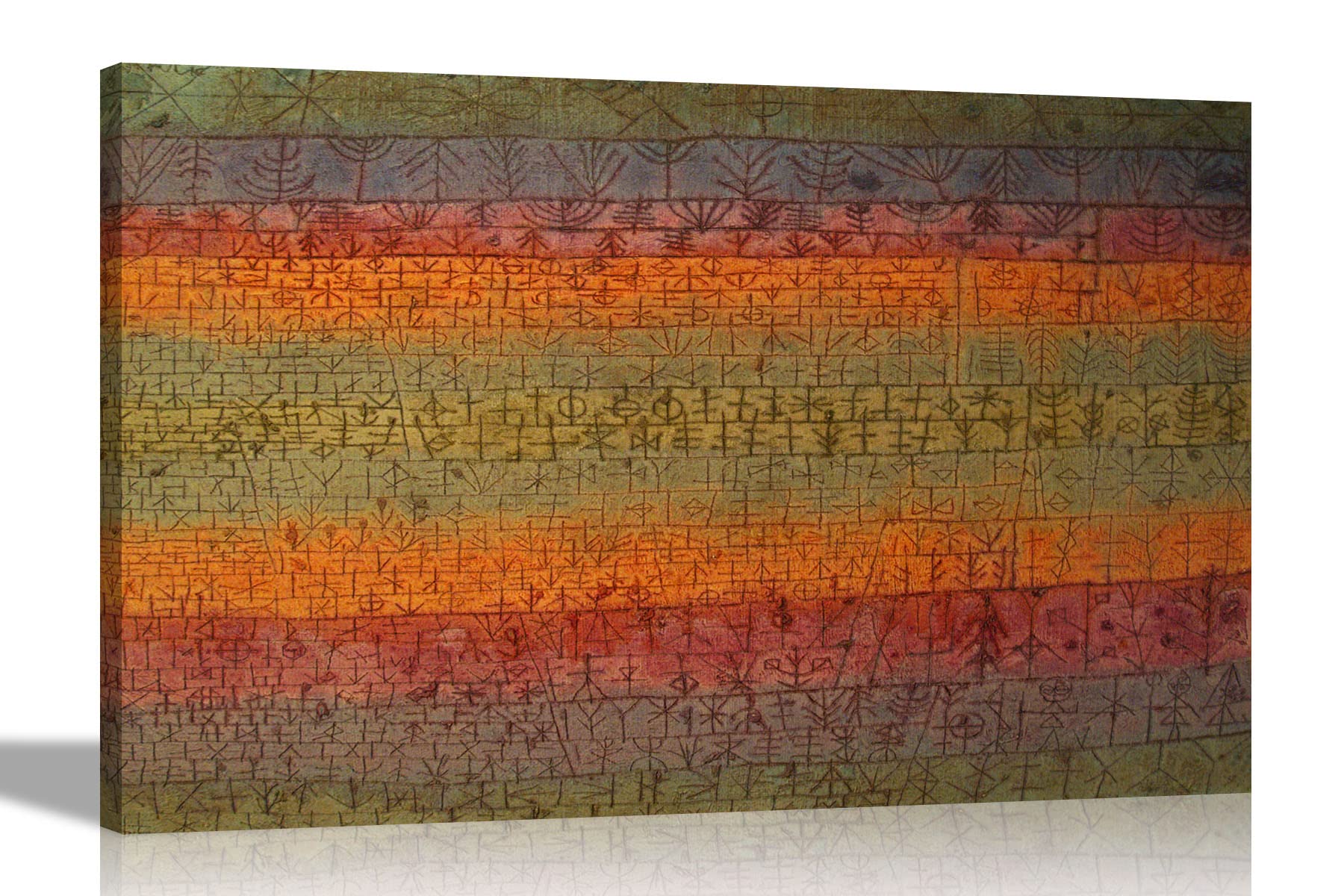Artley Prints Brown - Tree Nursery By Paul Klee Canvas Wall Art Prints L Home, Living Room, Bedroom Decor L Expressionism Pictures Large 86 X 61Cm (34 X 24 Inches) A1