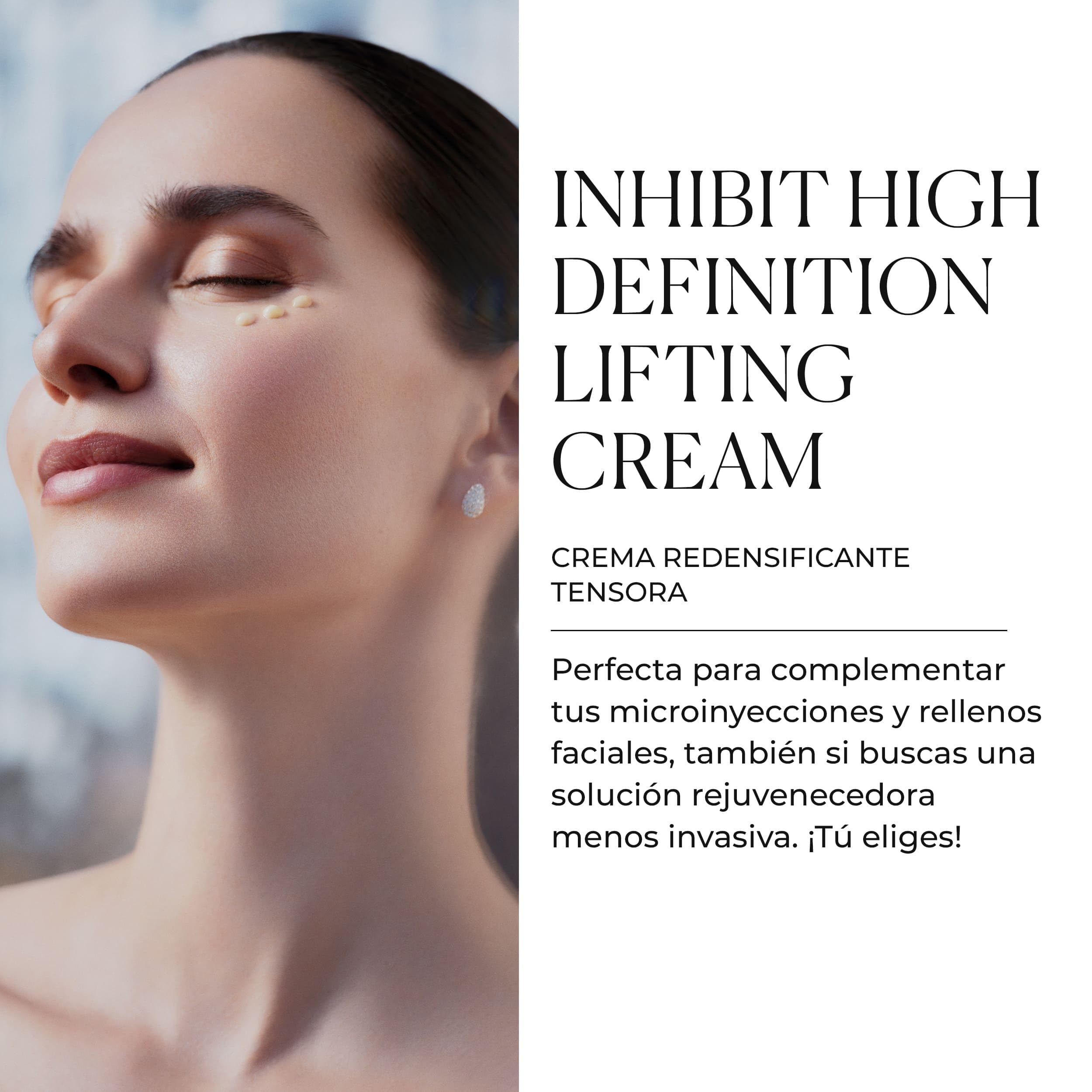 Natura Bissé Inhibit High Definition Lifting Cream | Crema Redensificante Tensora con Colágeno, Ácido Hialurónico, Niacinamida y DMAE | 50 ml
