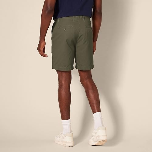 Miniatura 3 de Tienda Essentials - Pantalón corto ajustado para hombre, 7 pulgadas, Verde Oliva, 38