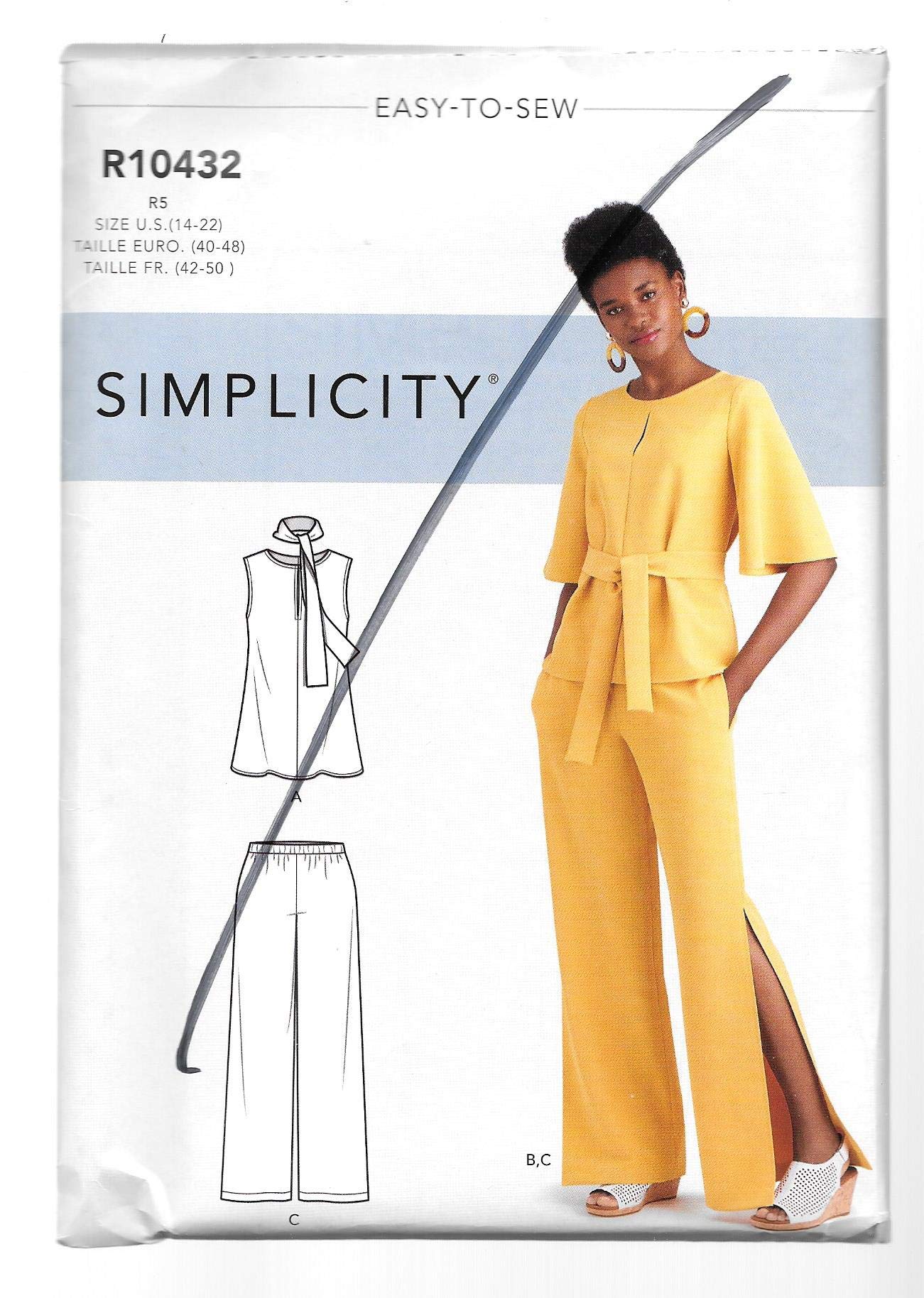 Hauts modulables et pantalon à fentes avec le patron Simplicity 9051
