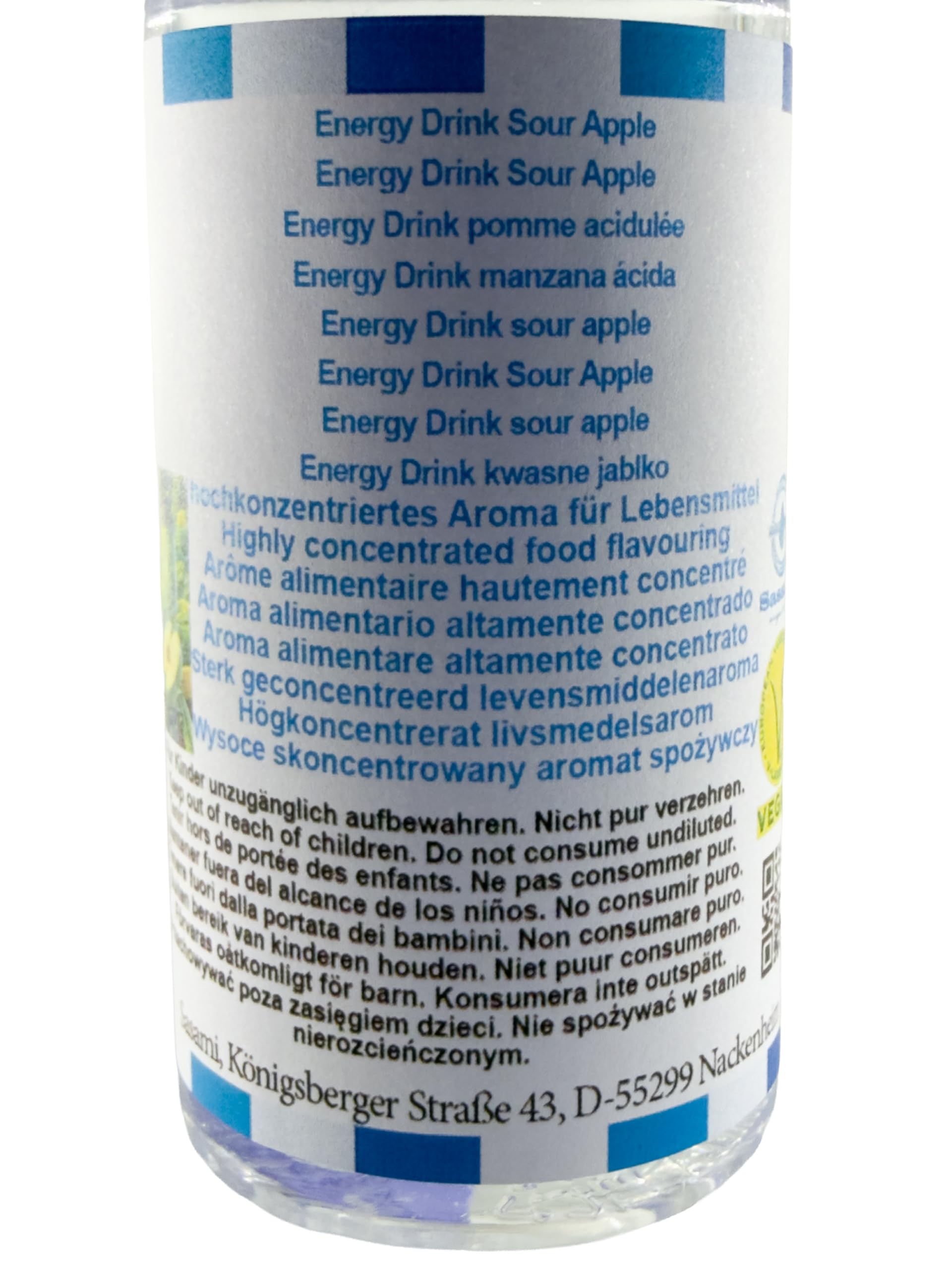 Energy Drink kwaśne jabłko aromat koncentrat – Wegański – Sasami – 100ml