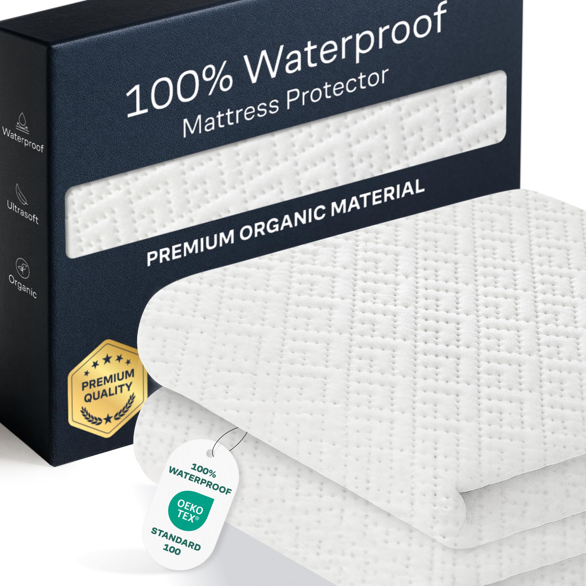 100 Waterproof Queen Mattress Protector - 360 Pad Protection Against Spills Stains Accidents for Parents Pet Owners -