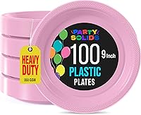 Vista 40 de Exquisitos platos de plástico morado Party Solids para fiesta, platos desechables morados de 7 pulgadas, suministros resistentes, 100 piezas