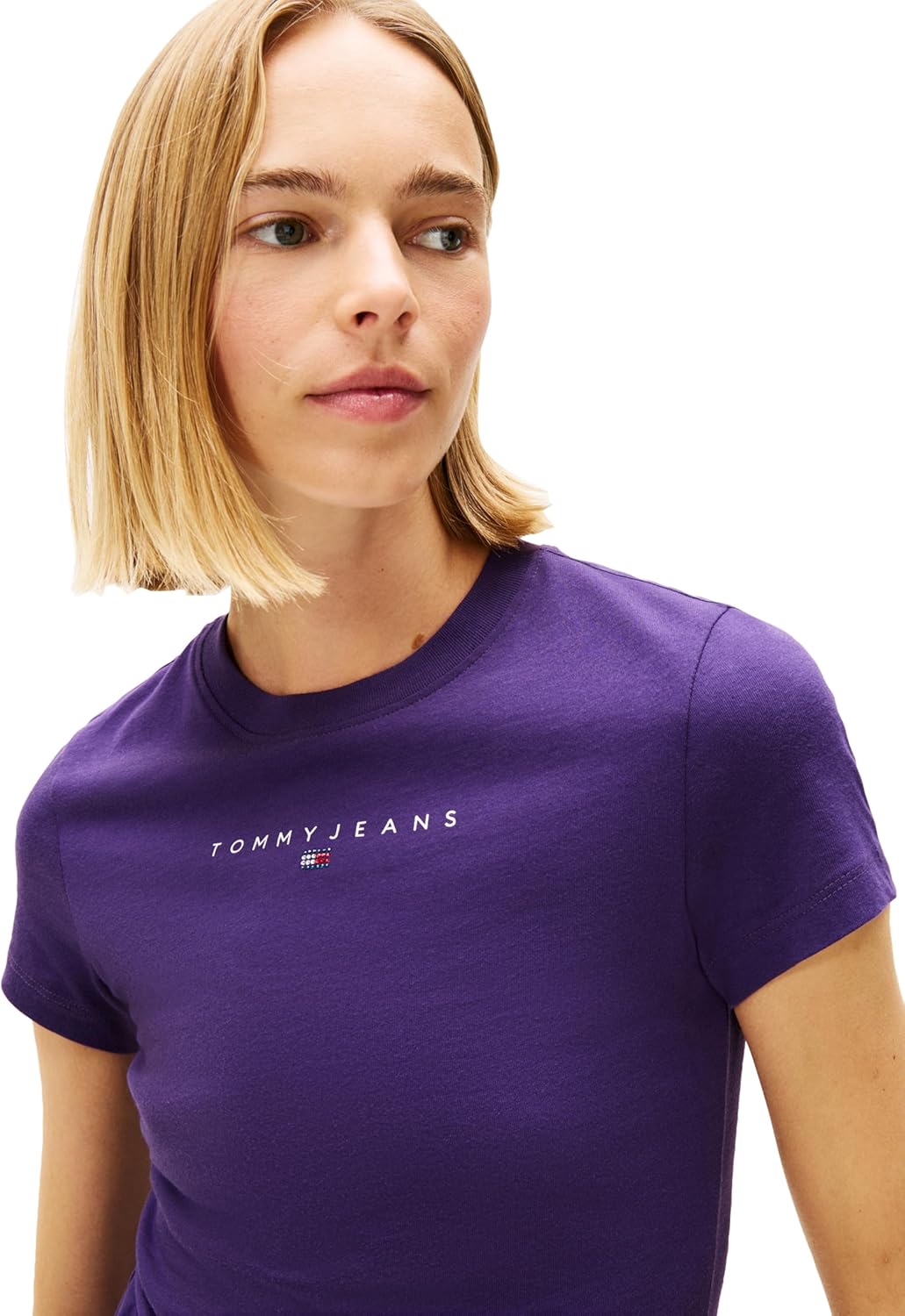 Tommy Jeans Women's Graphic Tee with Rhinestone Flag Logo - Image 2