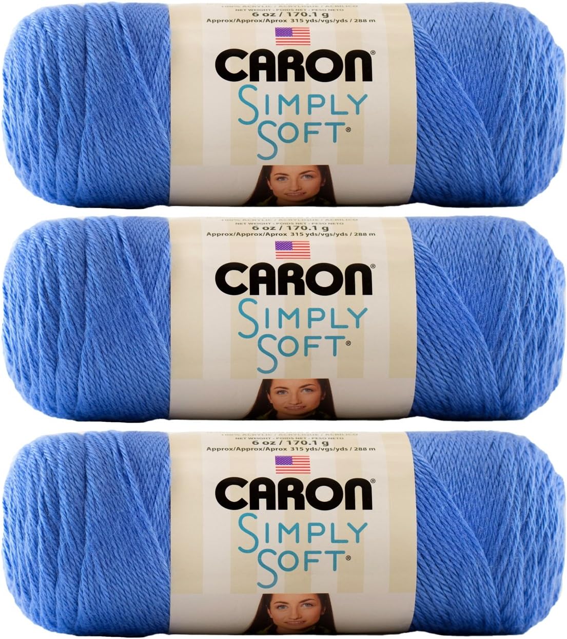 Caron Simply Soft Brites Yarn (3-Pack) Berry Blue H9700B-9609