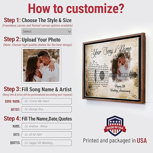 Miniatura 9 de H-DEWALL Letras de canciones personalizadas regalos románticos para él. Expresa tu amor con música personalizada. Perfecto para cumpleaños o