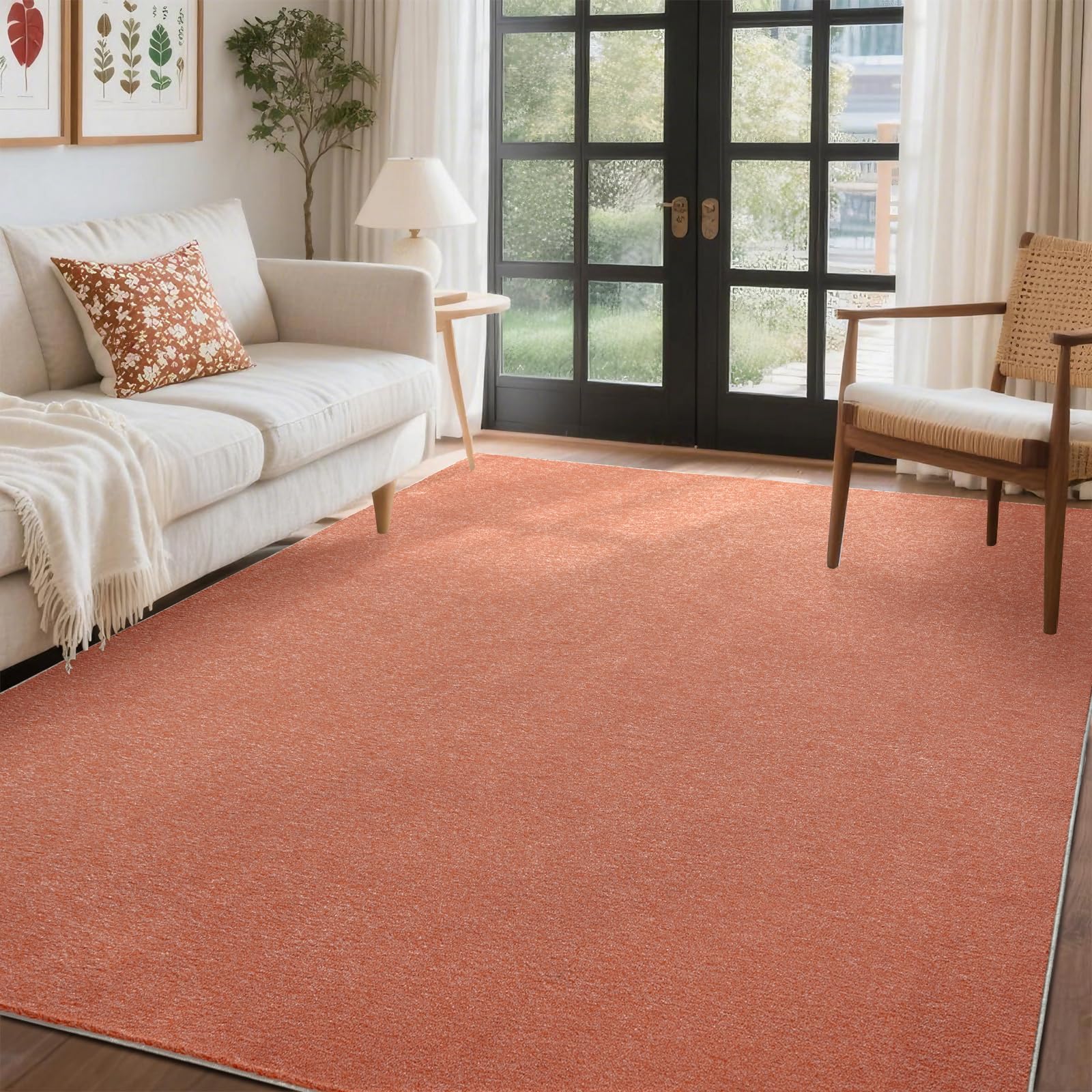 Photo 1 of FinRec Home 4'x6' Area Rug - Orange/White