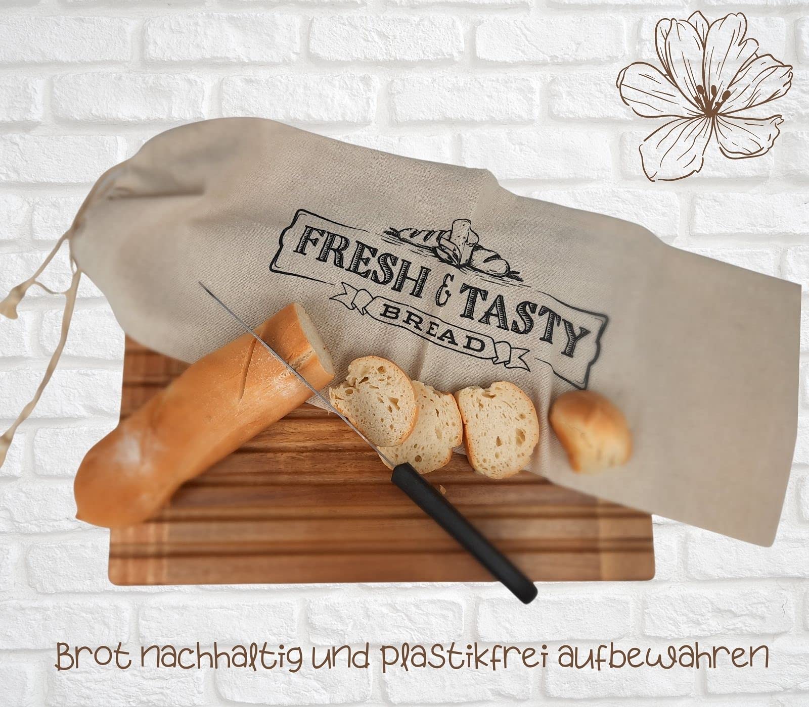 STAWOXX Sac à Pain Et à Baguette, 100 % Lin, Sac à Pain Pour