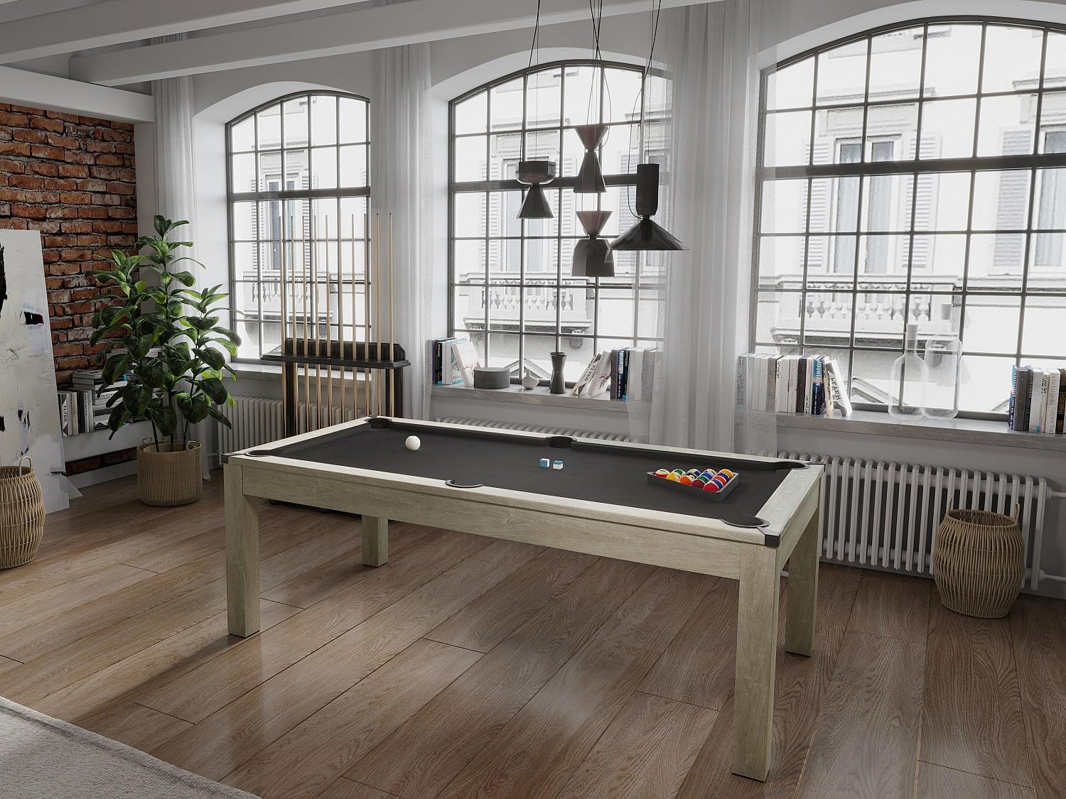 Vente-unique - Table Transformable Billard & Ping-Pong - Coloris Naturel Clair - L182 x l102 x H80 cm - Henk