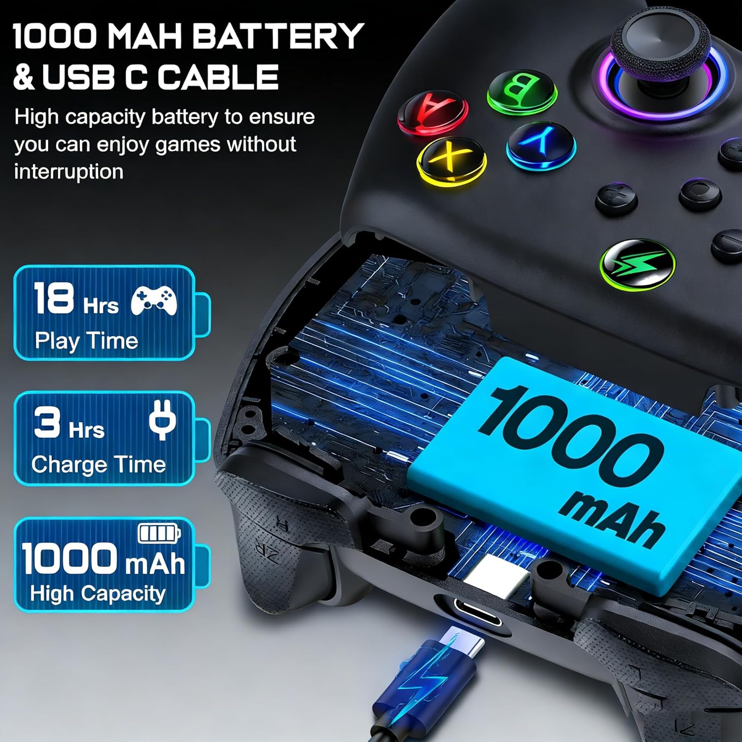 HEYLACOOLX Switch 2 Pro Controller with Stand, Wireless Switch Pro Controller for Nindendo 2, 10H+ Battery,Turbo, Progamable, 19 RGB Lights, Keylinker, 6-Axis Gyroscope