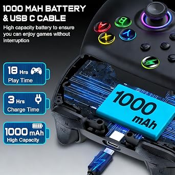 HEYLACOOLX Switch 2 Pro Controller with Stand, Wireless Switch Pro Controller for Nindendo 2, 10H+ Battery,Turbo, Progamable, 19 RGB Lights, Keylinker, 6-Axis Gyroscope