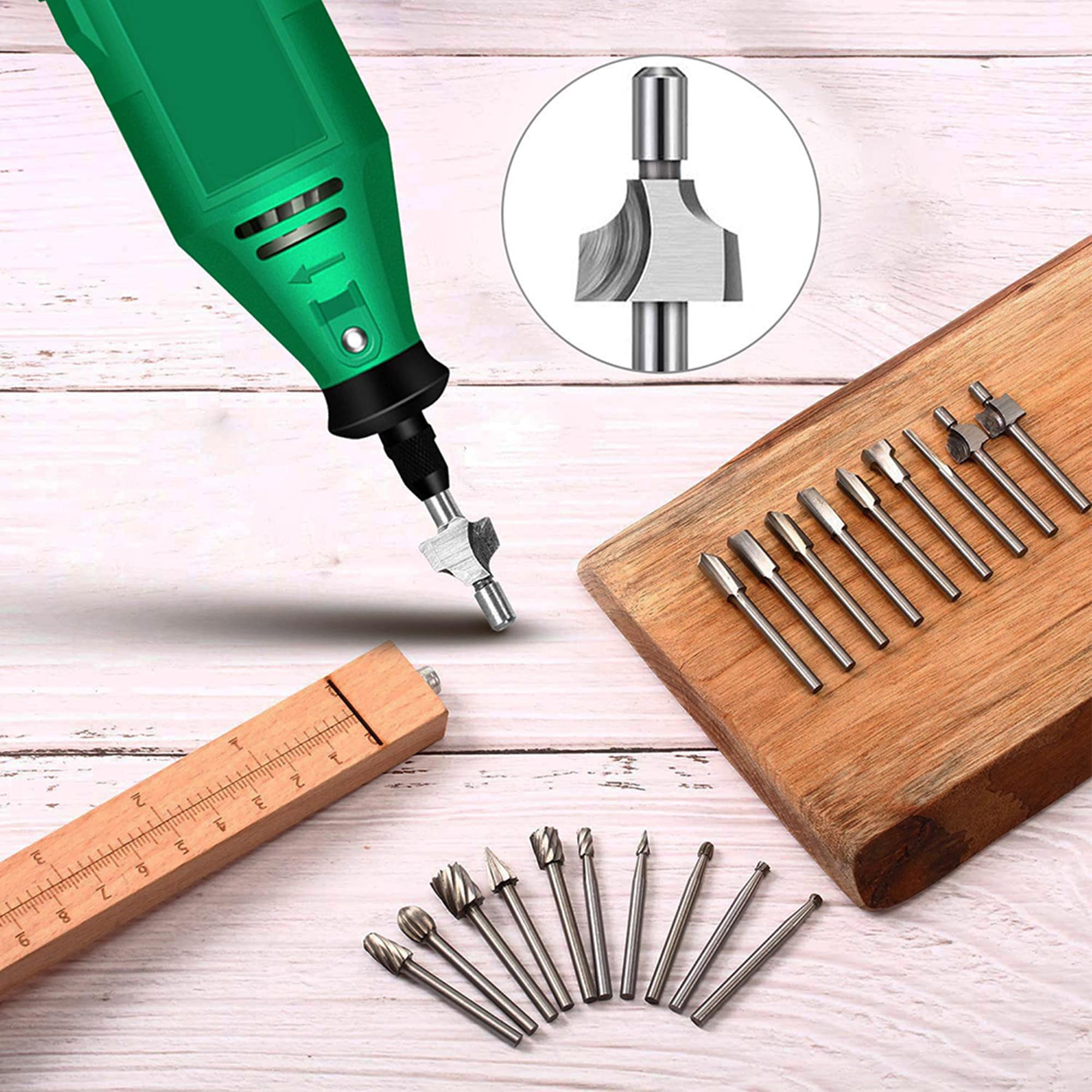 Wood Carving Router Bits - 20 Piece Set -7