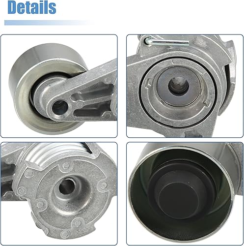 Miniatura 5 de X AUTOHAUX Tensor de correa de transmisión Tensor de correa de montaje para BMW F01 740i F02 E71 11287627052 metal negro tono plateado