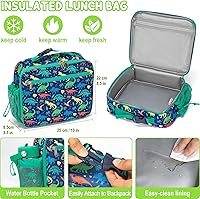 Vista 5 de Fimibuke Bento Lunch Box for Kids with Food Jar, 32OZ Snack Lunch Container with 3 Compartments, Insulated Lunch Bag, 12OZ Leakproof Food Jar, Ice