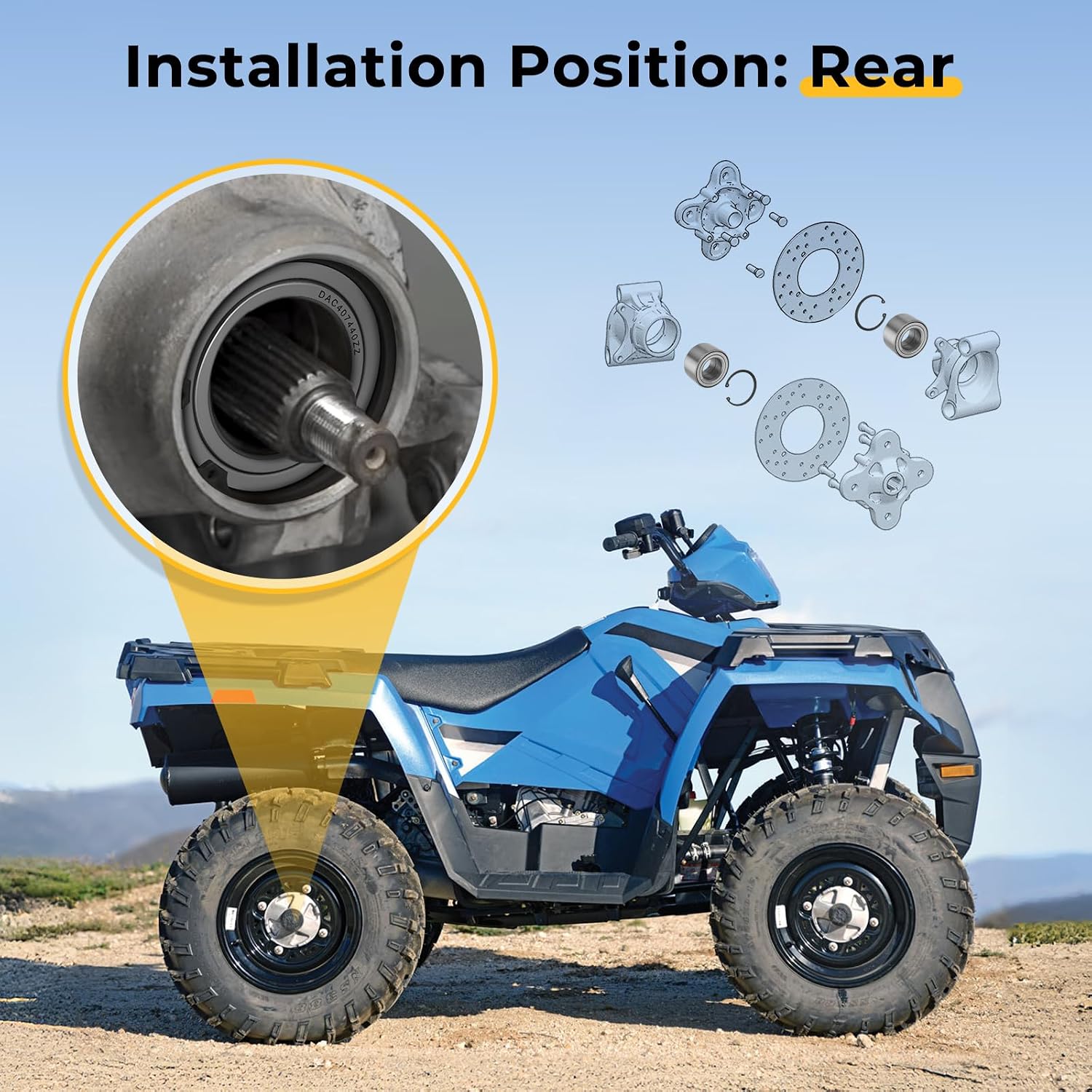 M MATI Rear Wheel Bearing (40x74x40) for Polaris Ranger Sportsman ACE RZR 3514917 3515087 7710440 3585502 3514635 Heavy Duty Bearing Ring Sets