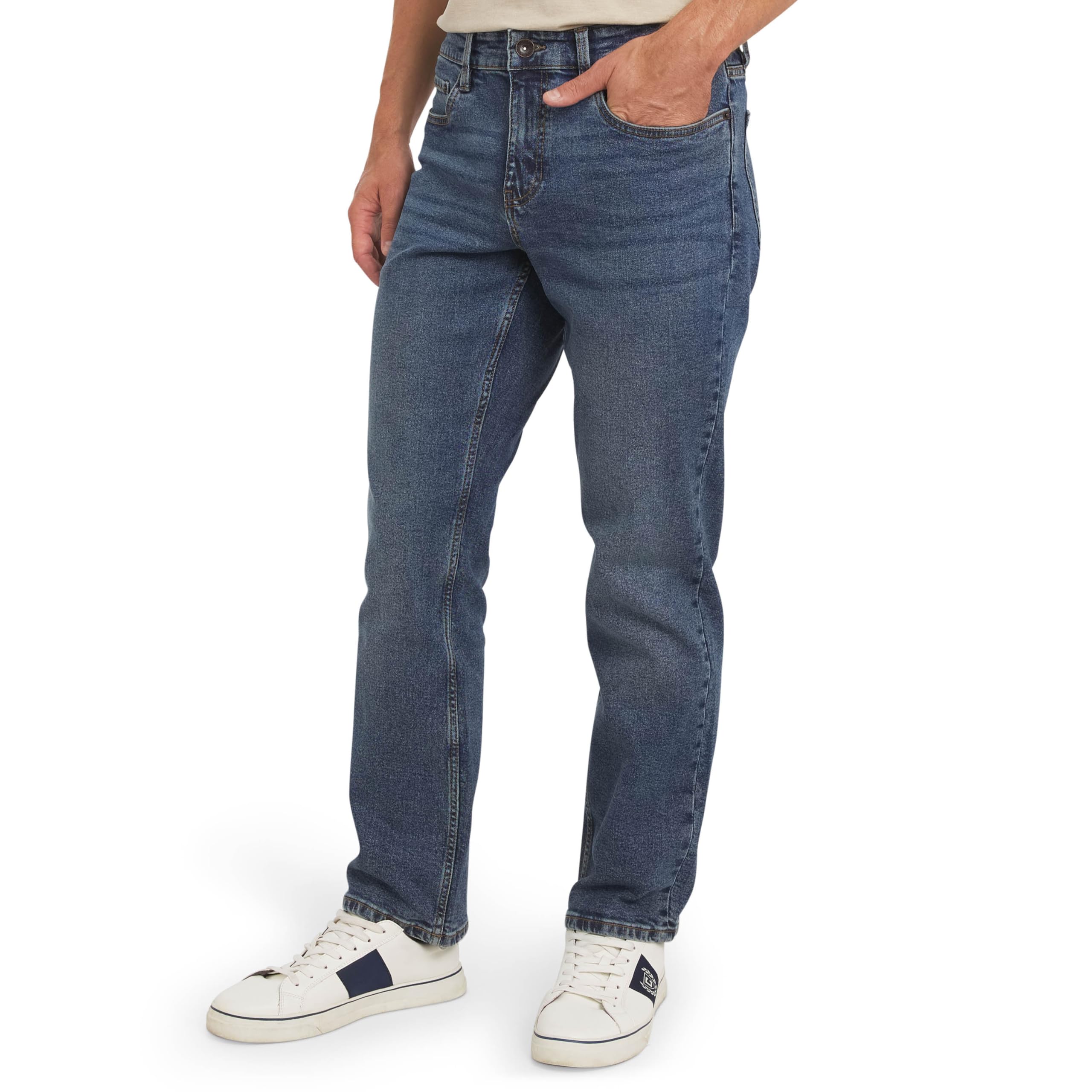 Chaps Men's 5 Pocket Relaxed Fit Stretch Waist Denim Jeans