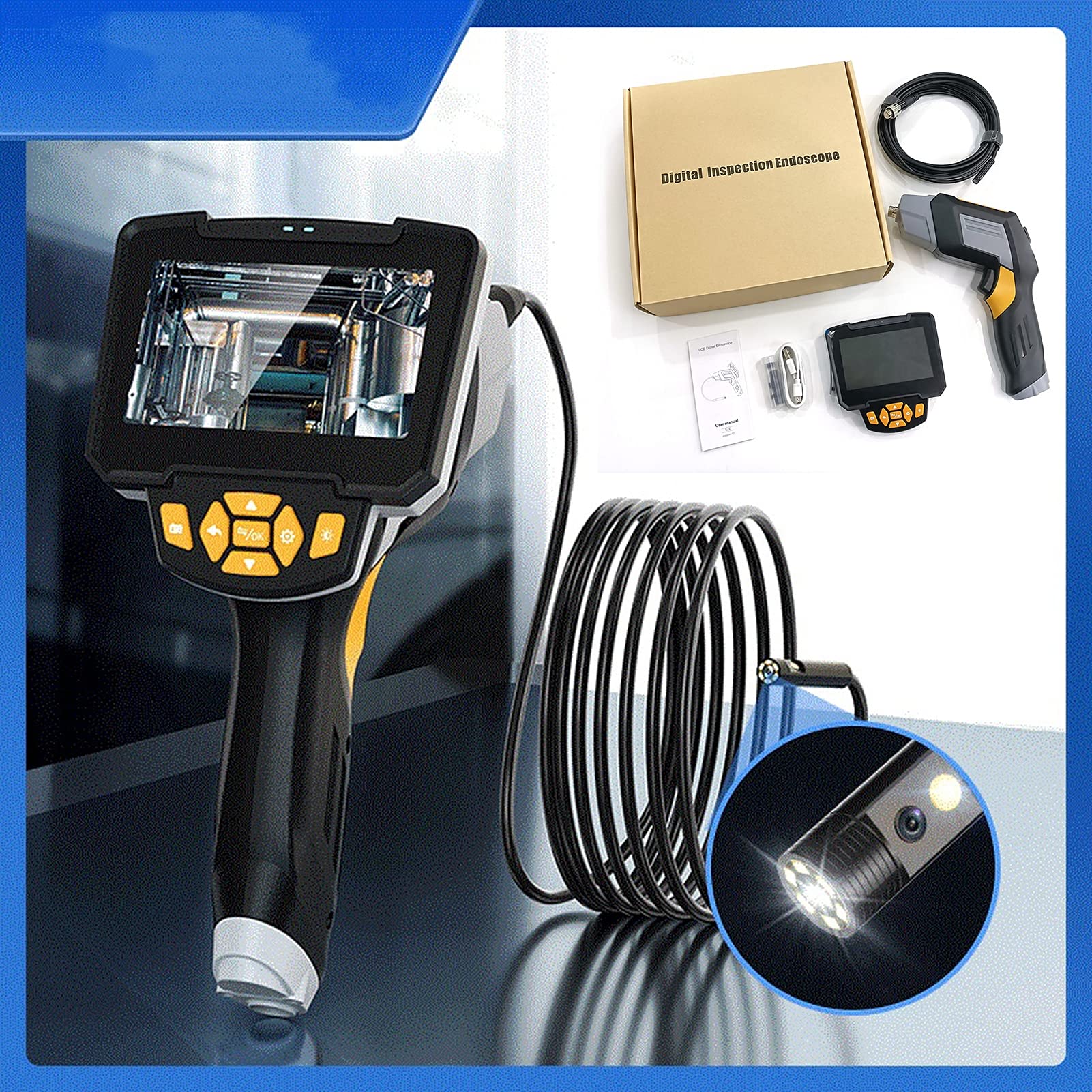 Amazon.co.jp: ファイバースコープ 先端可動式 工業用内視鏡