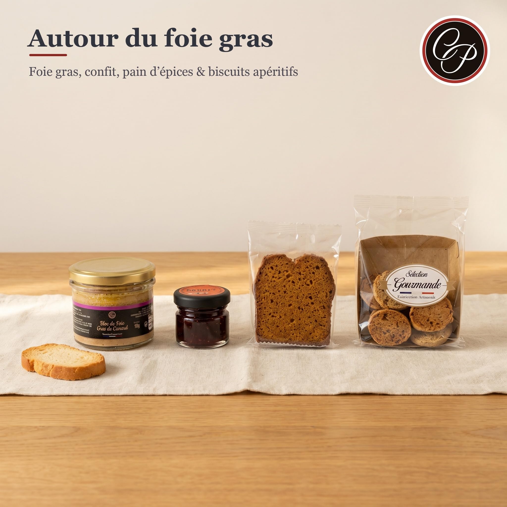 Cellier du Périgord Panier Gourmand L'Instant Gourmet | Coffret 10 spécialités sans alcool du Périgord : foie gras de canard, toastinades, douceurs et pur jus de pomme
