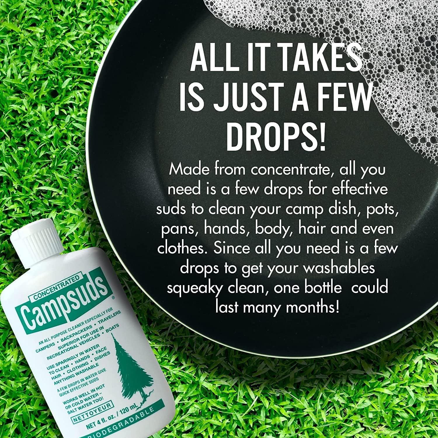 Sierra Dawn Biodegradable Camping Soap - All-Purpose Camp Dish Soap, Shampoo, Body Wash - Wilderness Wash for Backpacking & Travel, 4 Fl Oz, 12 Pack