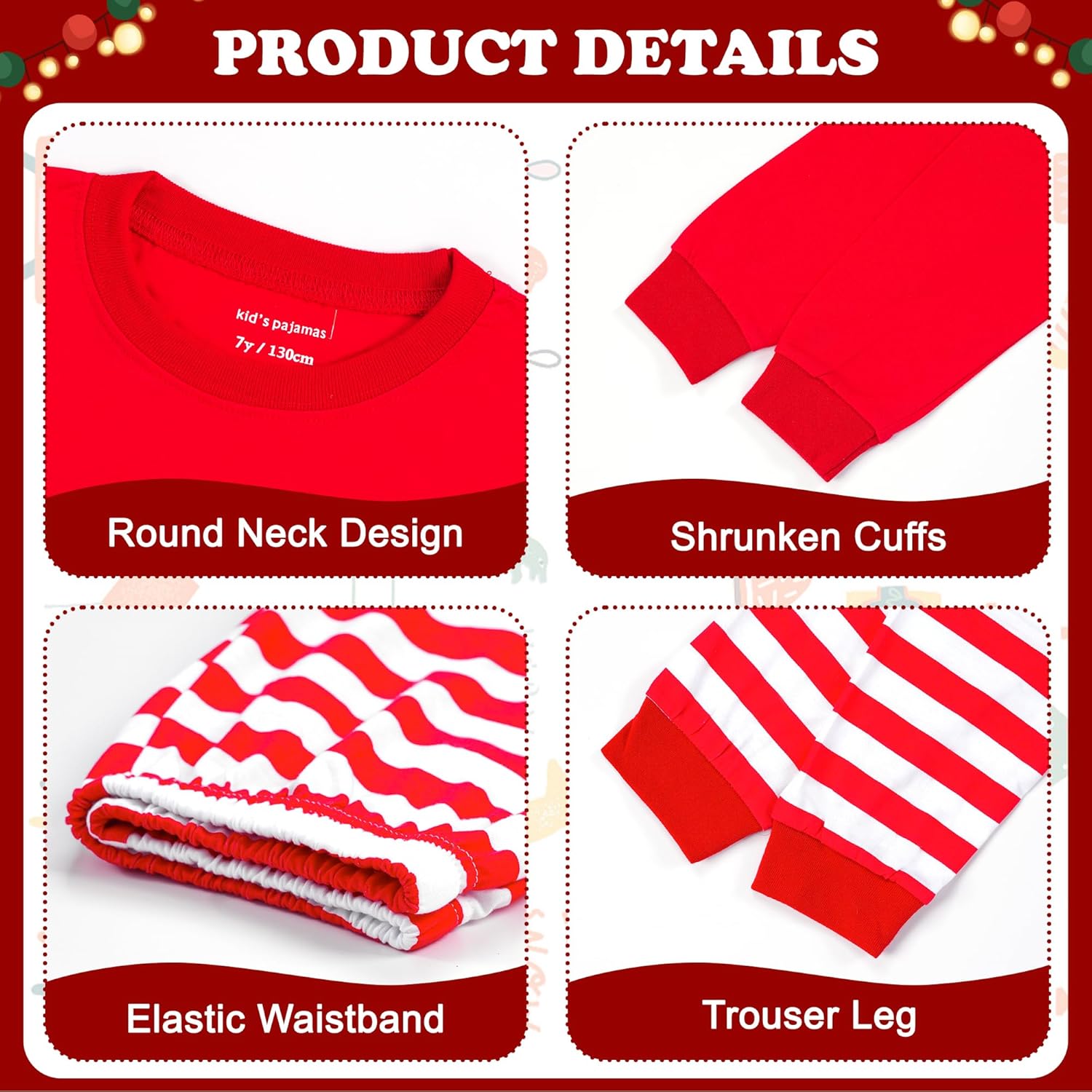 Girls Christmas Pajamas Toddler Kids Pjs Girls Boys Santa Claus Pajamas Cotton Winter Sleepwear Children Clothes 2-12T - Image 6