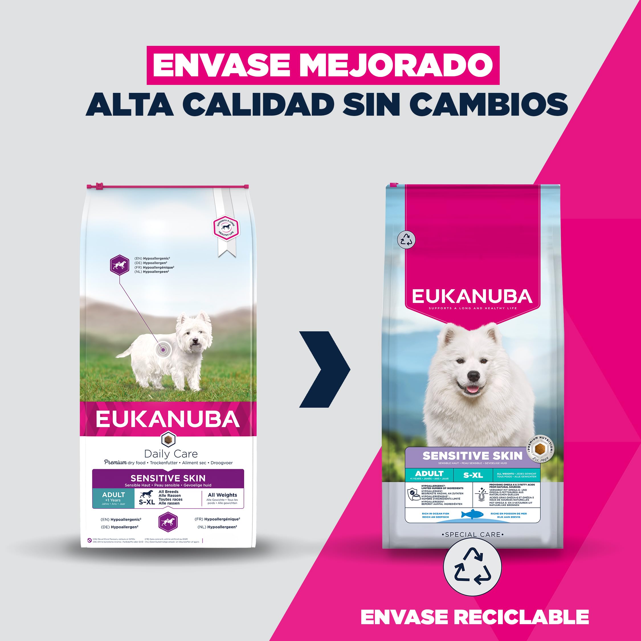 EUKANUBA Sensitive Skin - Alimento Seco para Perros, Pescado, 12kg | Special Care | Hipoalergénico | Pescado de mar | Para perros con piel sensible