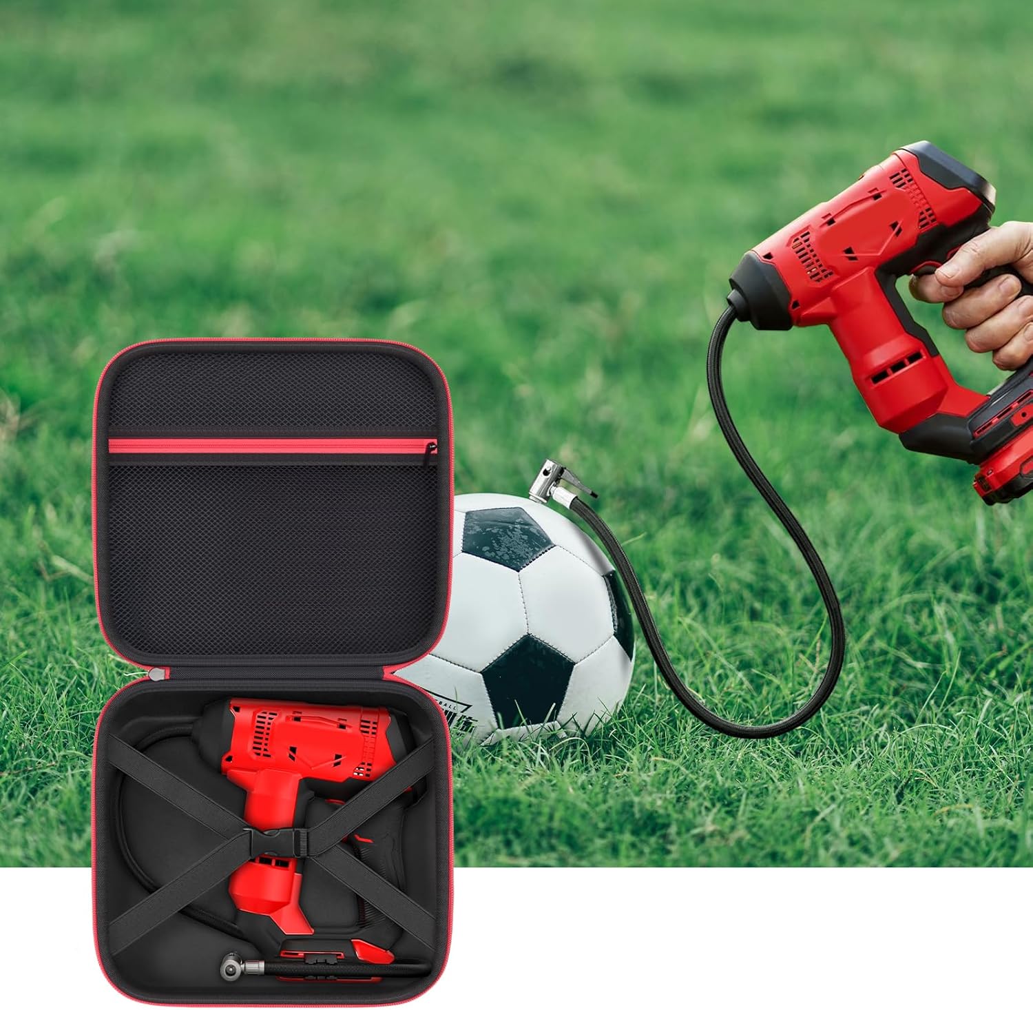 Tool Case for CRAFTSMAN V20 Cordless Tire Inflator Portable Air Compressor Pump, Digital Gauge & Bare Holder, CMCE521B Battery Powered Ball/Bicycle/Vehicle High-Pressure Pump Bag -Box Only - Image 8