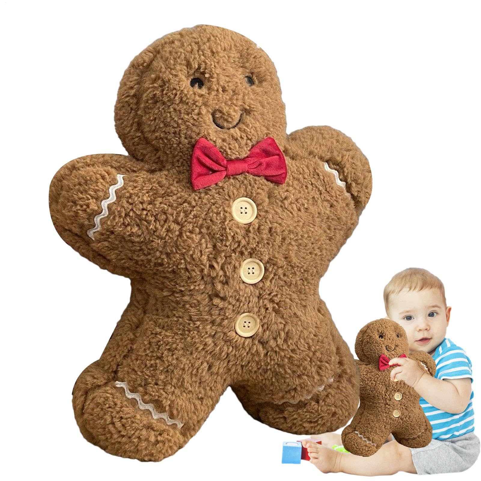Oreiller de Noël bonhomme d'épice coussin peluche mignon pour décoration maison