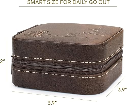 Miniatura 6 de Joyero de cuero personalizado con nombre y mes de flores de nacimiento regalos de cumpleaños para mujeres estuche de viaje de joyería personalizado