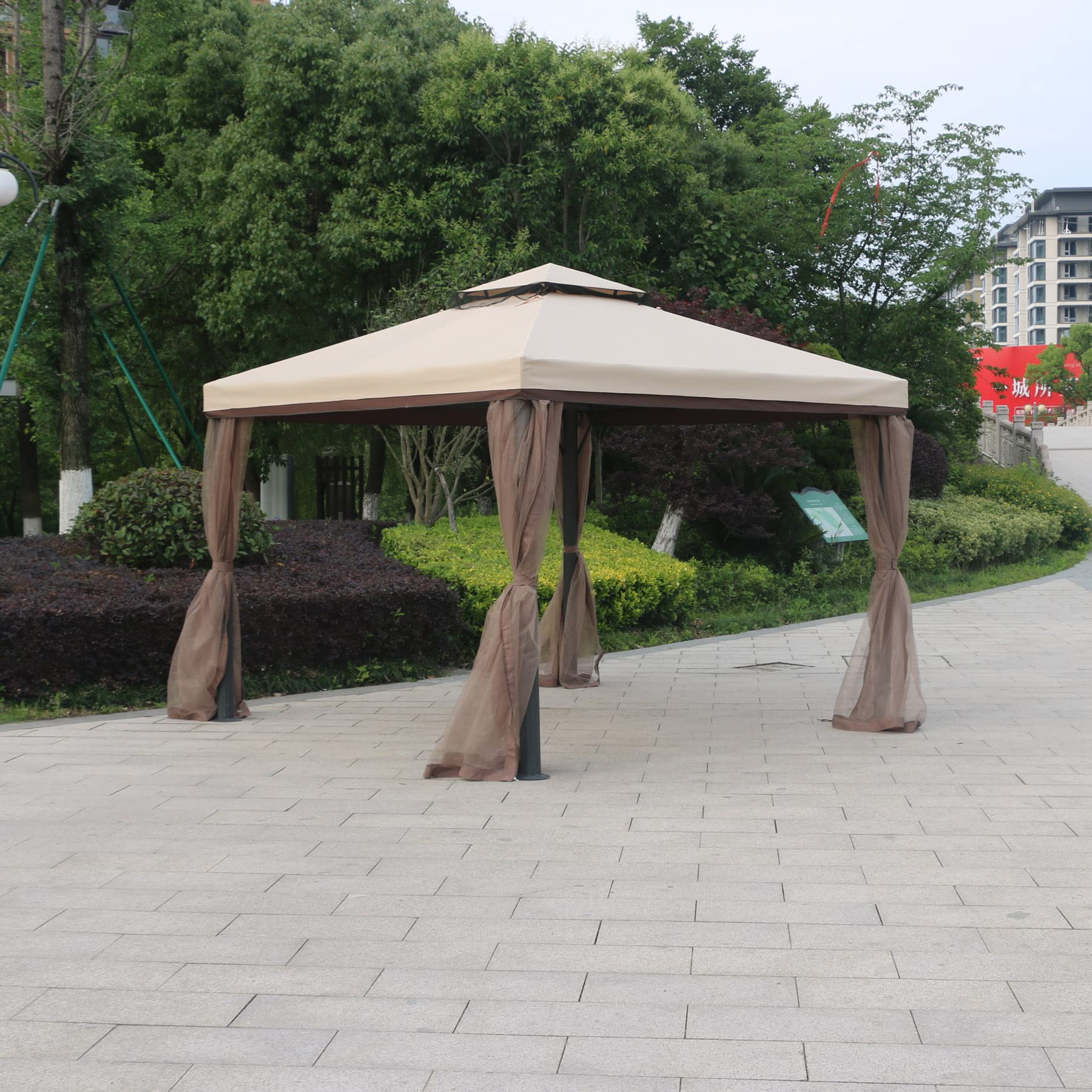 Gazebo da giardino 3x4m , 4 teli laterali (300173
