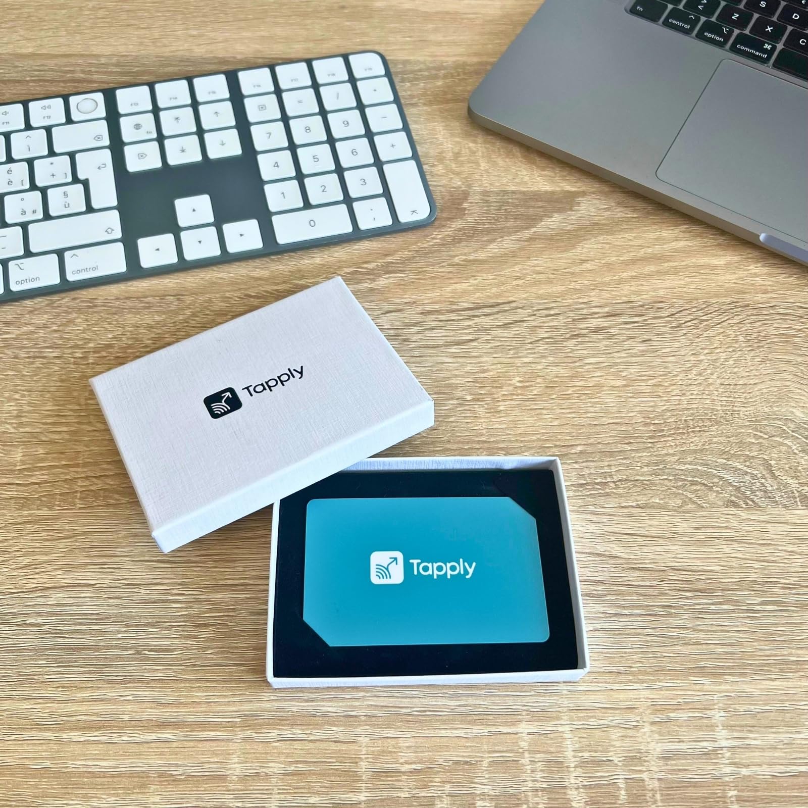 Tarjeta de visita digital con tecnología NFC y código QR, compatible con Android e iOS, perfil actualizable en línea (turquesa)