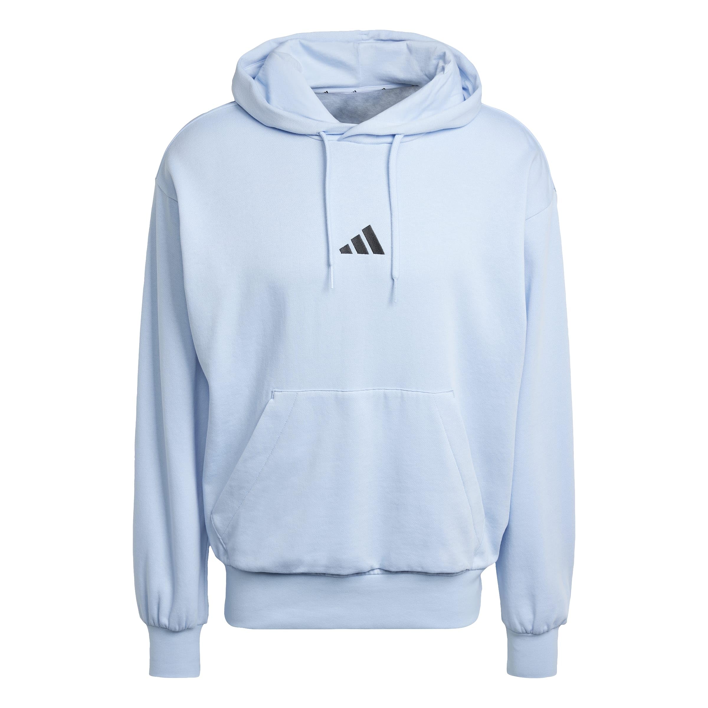 adidas Men's Essentials Feel Cozy Fleece Hoodie Hooded Sweatshirt, Blue/Black, XXL