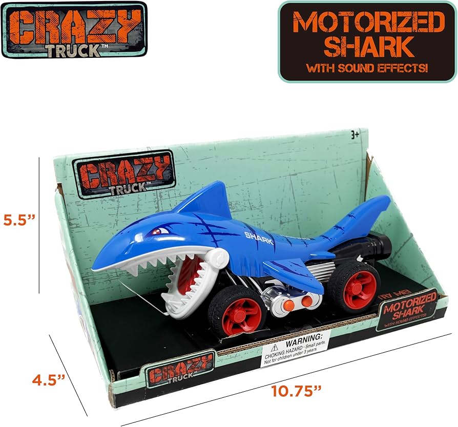 Amazon.com: Thin Air Brands Crazy Truck Motorized Shark with Sound
