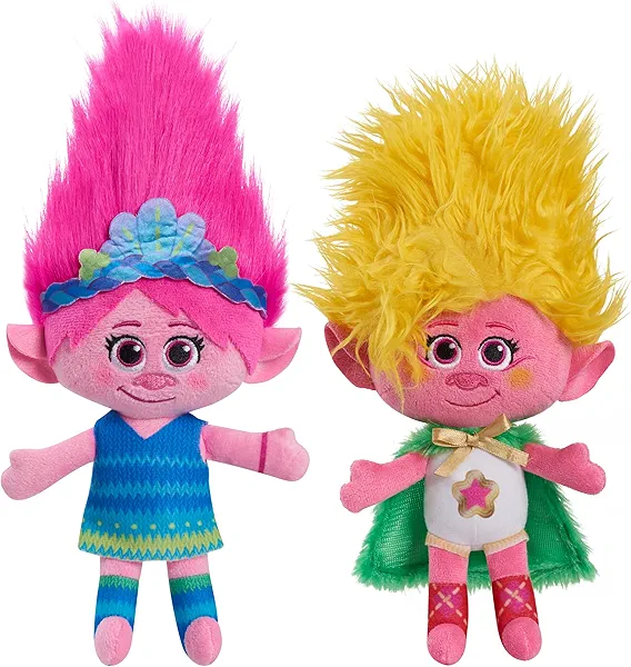 DreamWorks Trolls Band Together 8-inch Small Plush Poppy and Viva 2-Piece Set, Stuffed Animals, Kids Toys for Ages 3 Up by Just Play