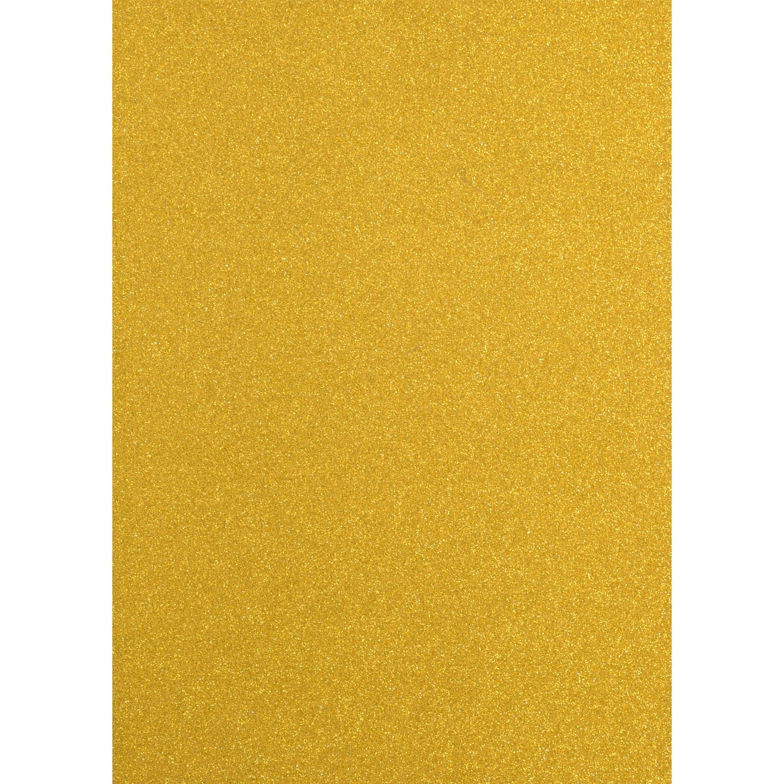 Vaessen Creative Florence Glitter Cardstock - Gold - 5 Sheets of A4 Craft Paper - 250 GSM