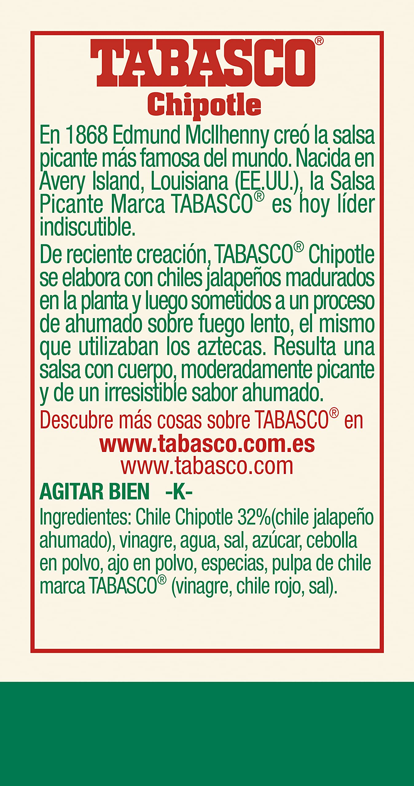 Tabasco Salsa Picante Tabasco Chipotle - 60 ml — view 3