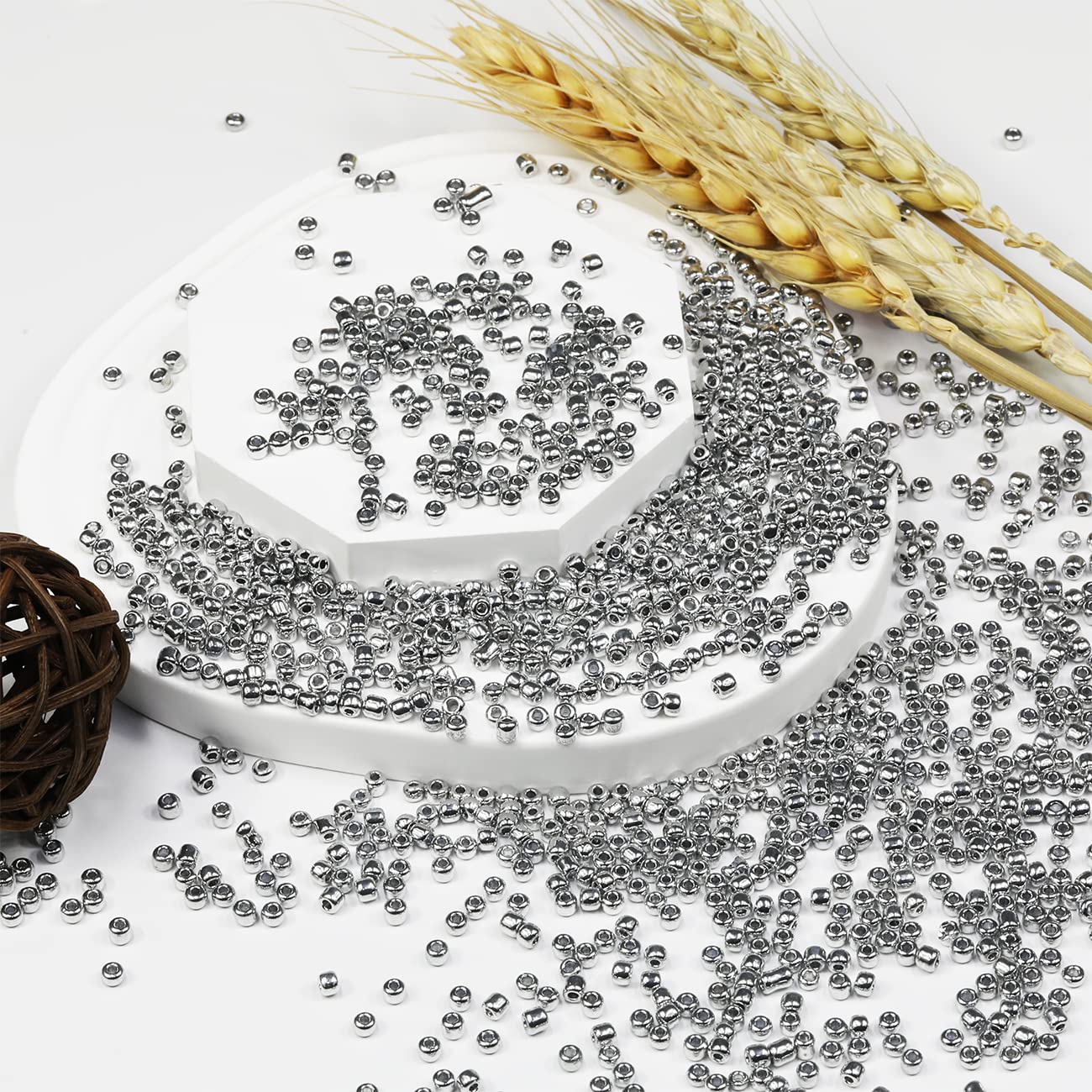 Bulk 3mm Silver-A Seed Beads for Jewelry Making 110 Grams About 3200pcs,8/0 Glass Craft Beads for Making Earrings Bracelets - Image 3