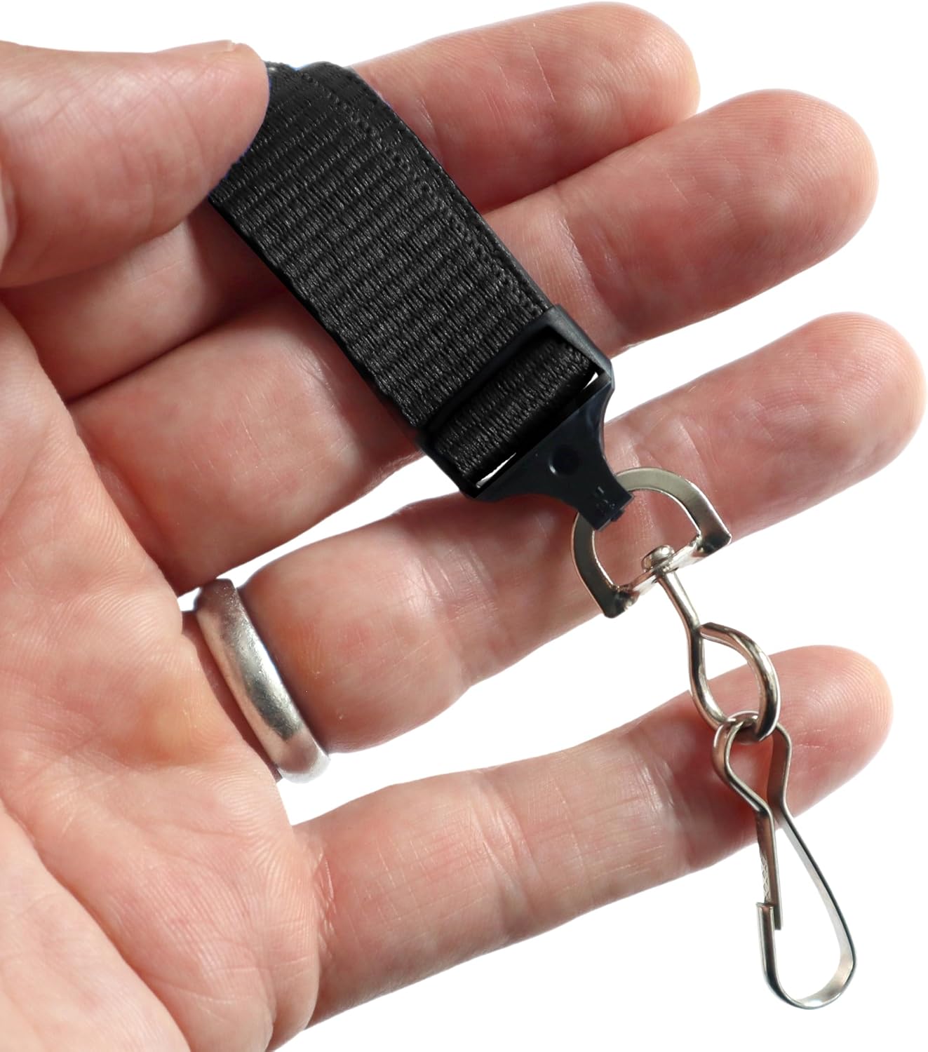 Specialist ID Bulk 100 Pack - Wide Lanyard with Breakaway Clasp and Swivel Metal Hook - Premium 5/8 Inch Neck Strap Name Badge and Key Card Holder for School, Cruise, Travel and More (Black)