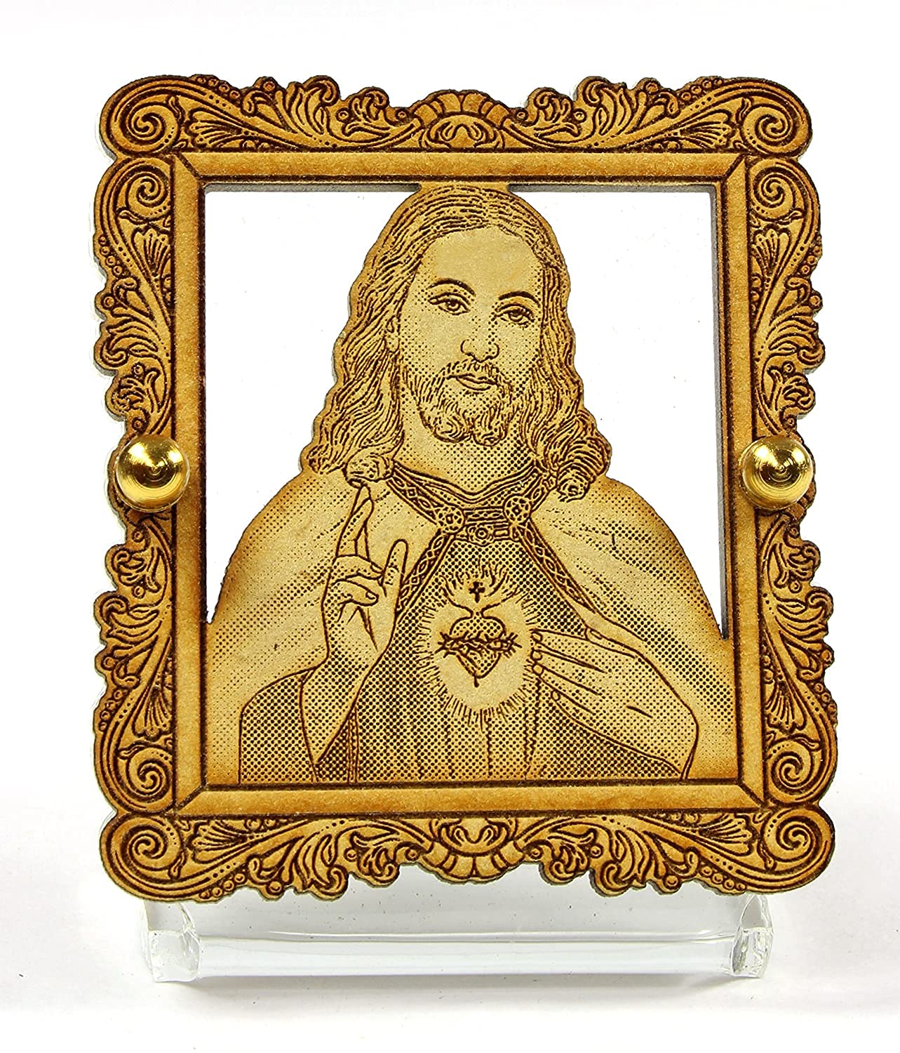 Idole de Jésus en acrylique marron d'une finition haut de gamme
