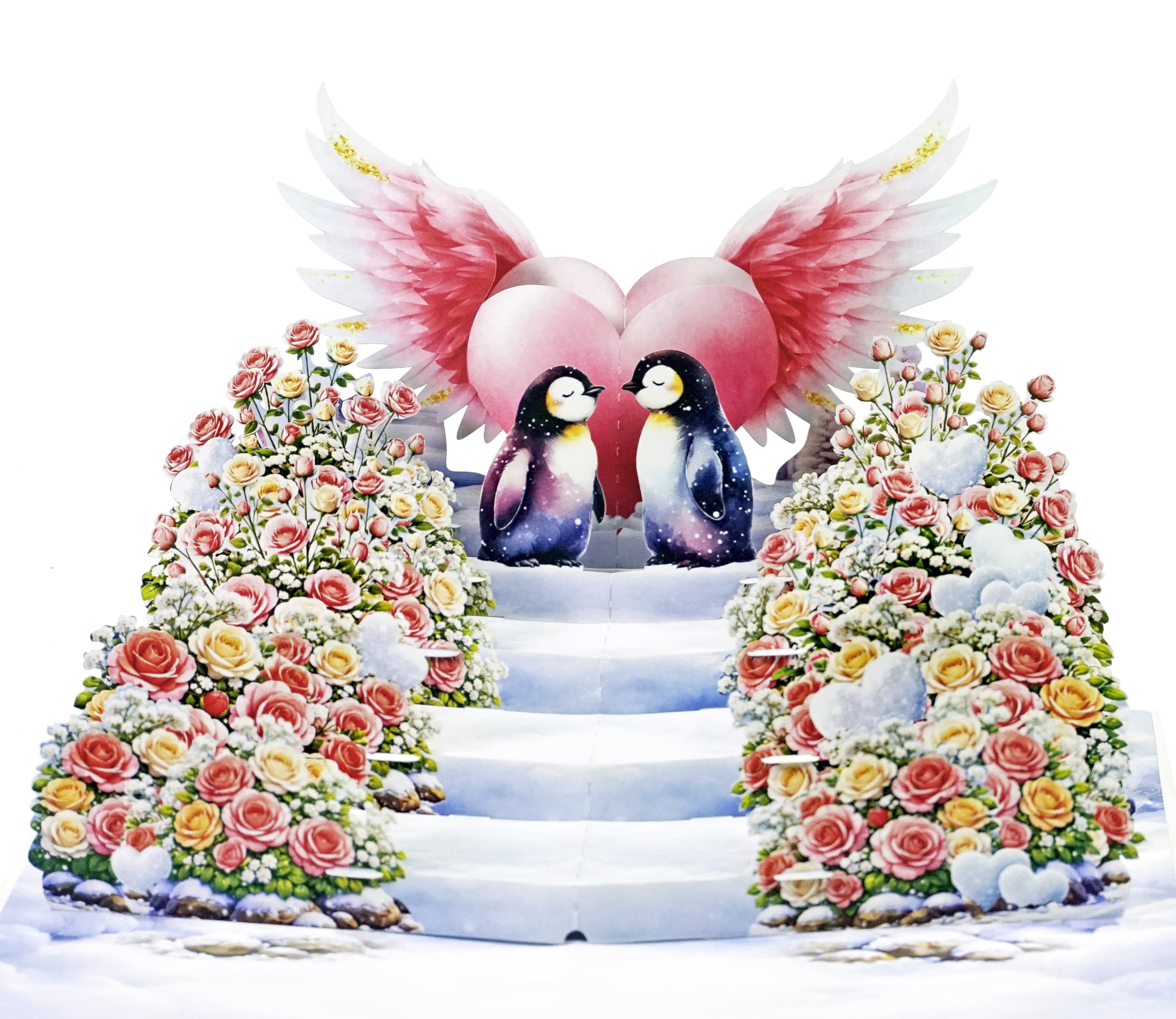 CUTPOPUP Penguin Couple Pop Up Anniversary Cards, 3D Wedding Anniversary Card for Him Her Wife Husband Mum Dad, Birthday Card, Happy Valentines Day Cards Romantic (Eternal Love) US8-LO207UK