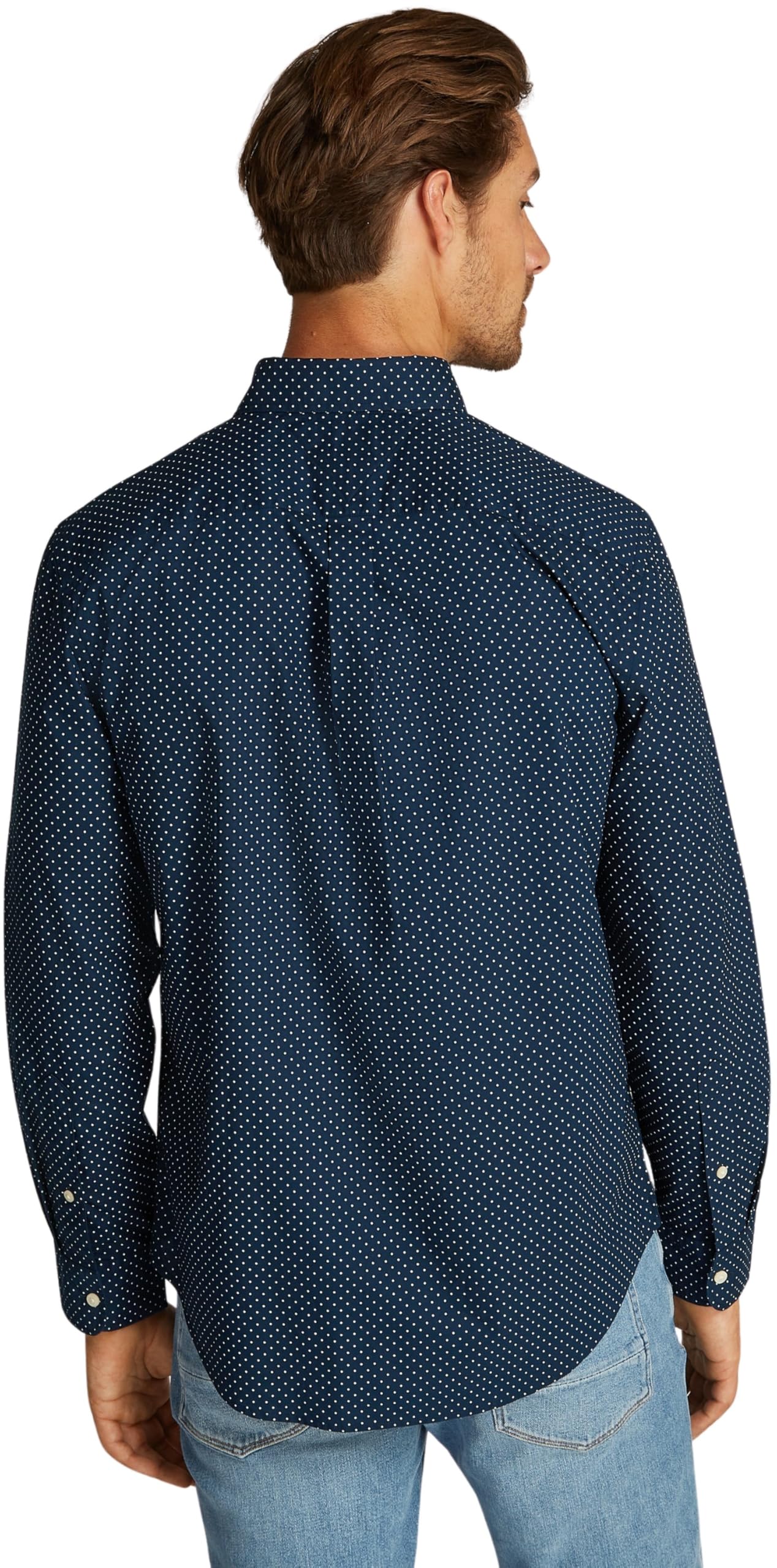 Tommy Hilfiger Uomo Camicia Flex Poplin Polka DOT Regular Fit