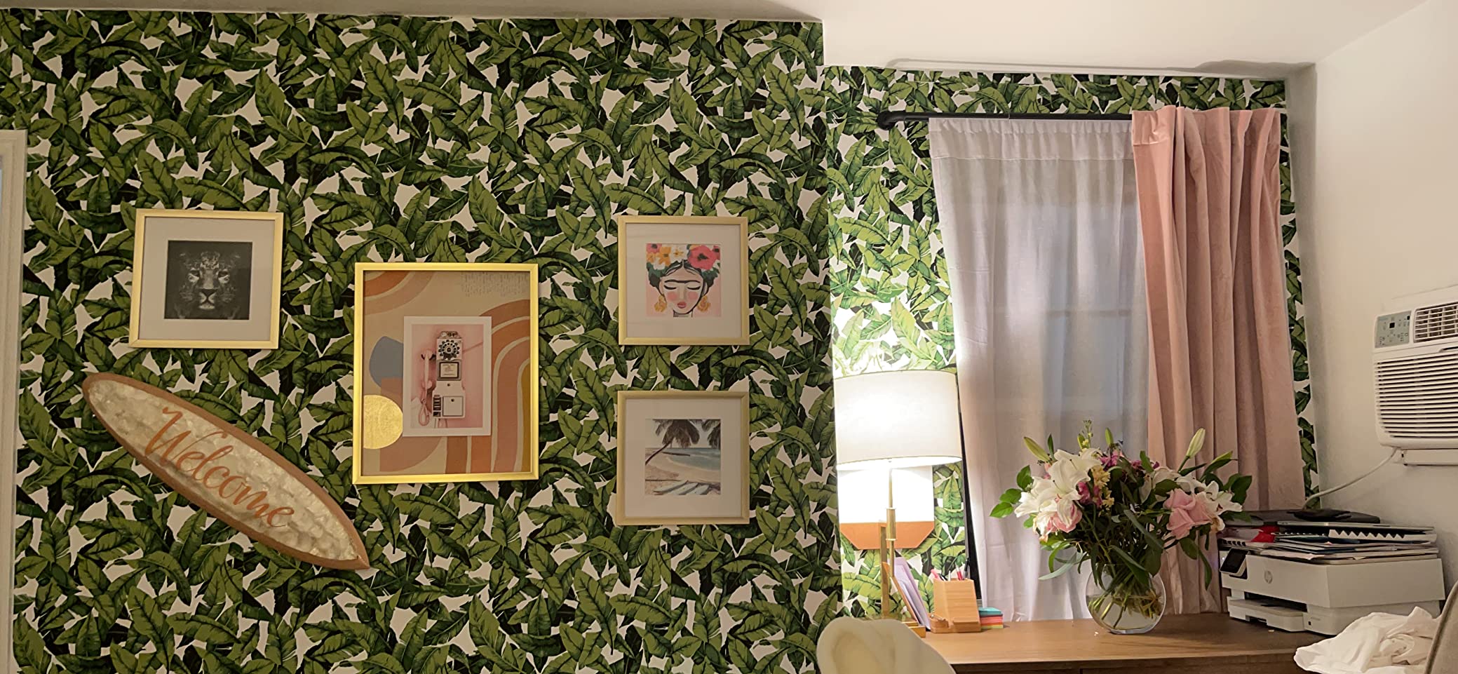 6/mo Finance RoomMates RMK11045WP Tropical Palm Leaf Green Peel and