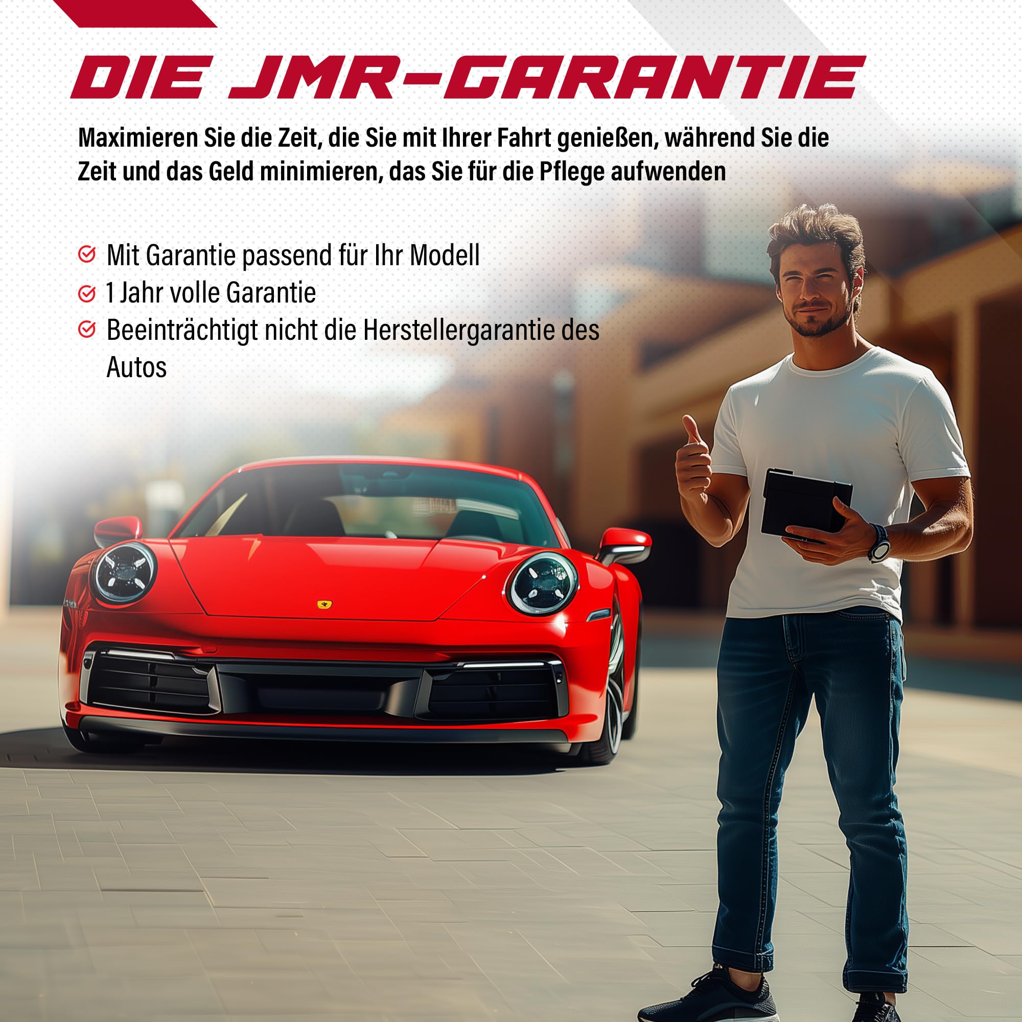 JMR Batterieladegerät für Porsche 911 Panamera Cayenne Macan Cayman 718 Boxter Alle Modelle Autobatterie Ladegerät Erhaltungsladegerät Akkuladegerät Erhaltungsgerät Auflader (Lithium-Modus hinzufügen)